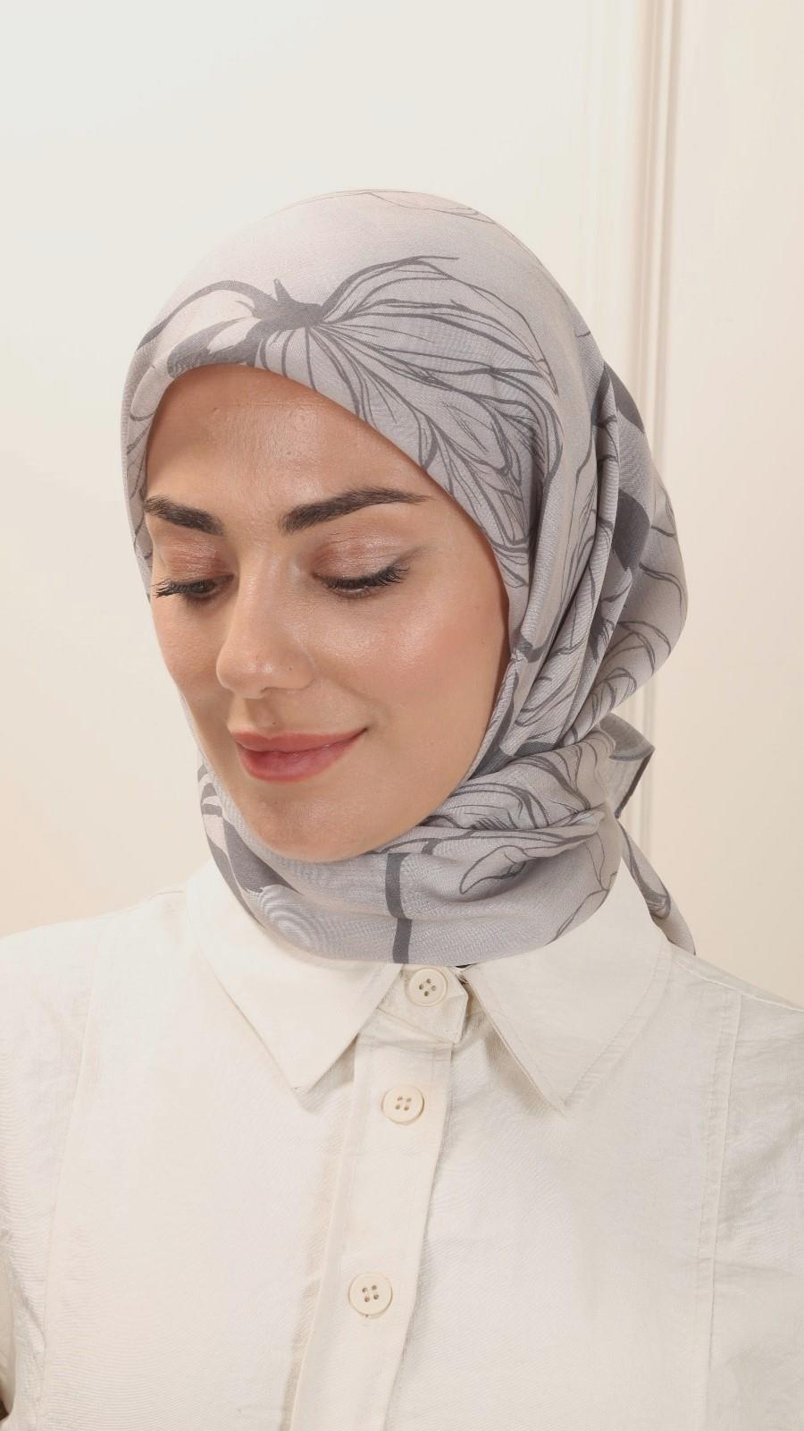 Locella Modal İpek Eşarp Gri-12