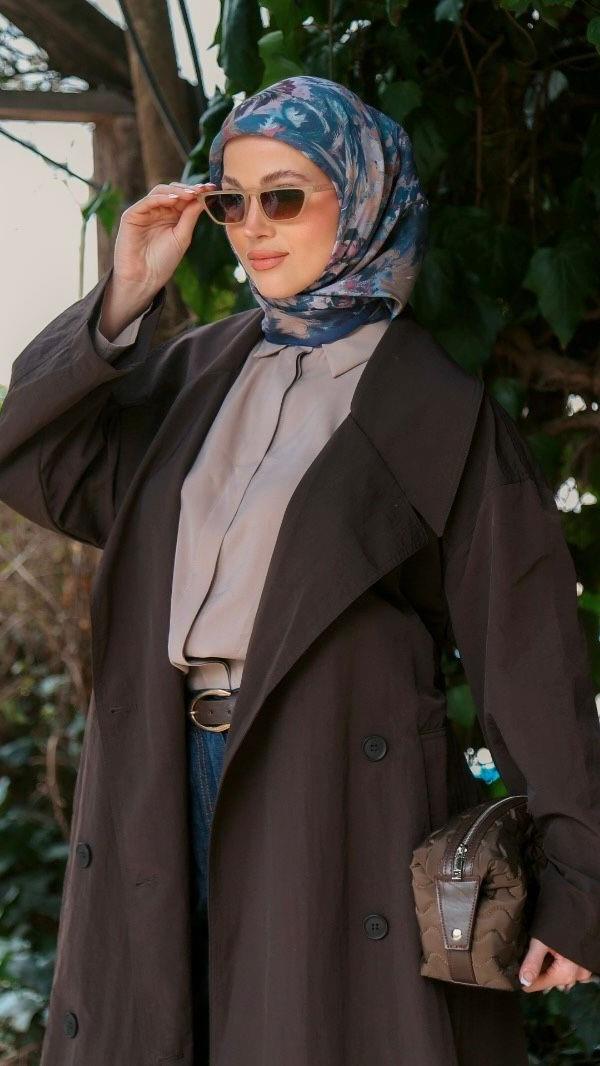 Locella Modal İpek Eşarp Lacivert-7