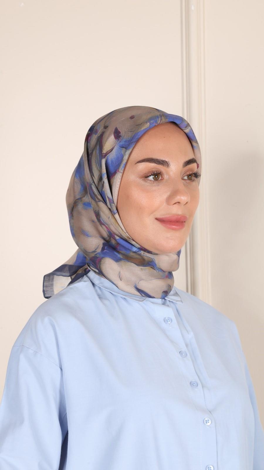 Locella Modal İpek Eşarp Lacivert-10