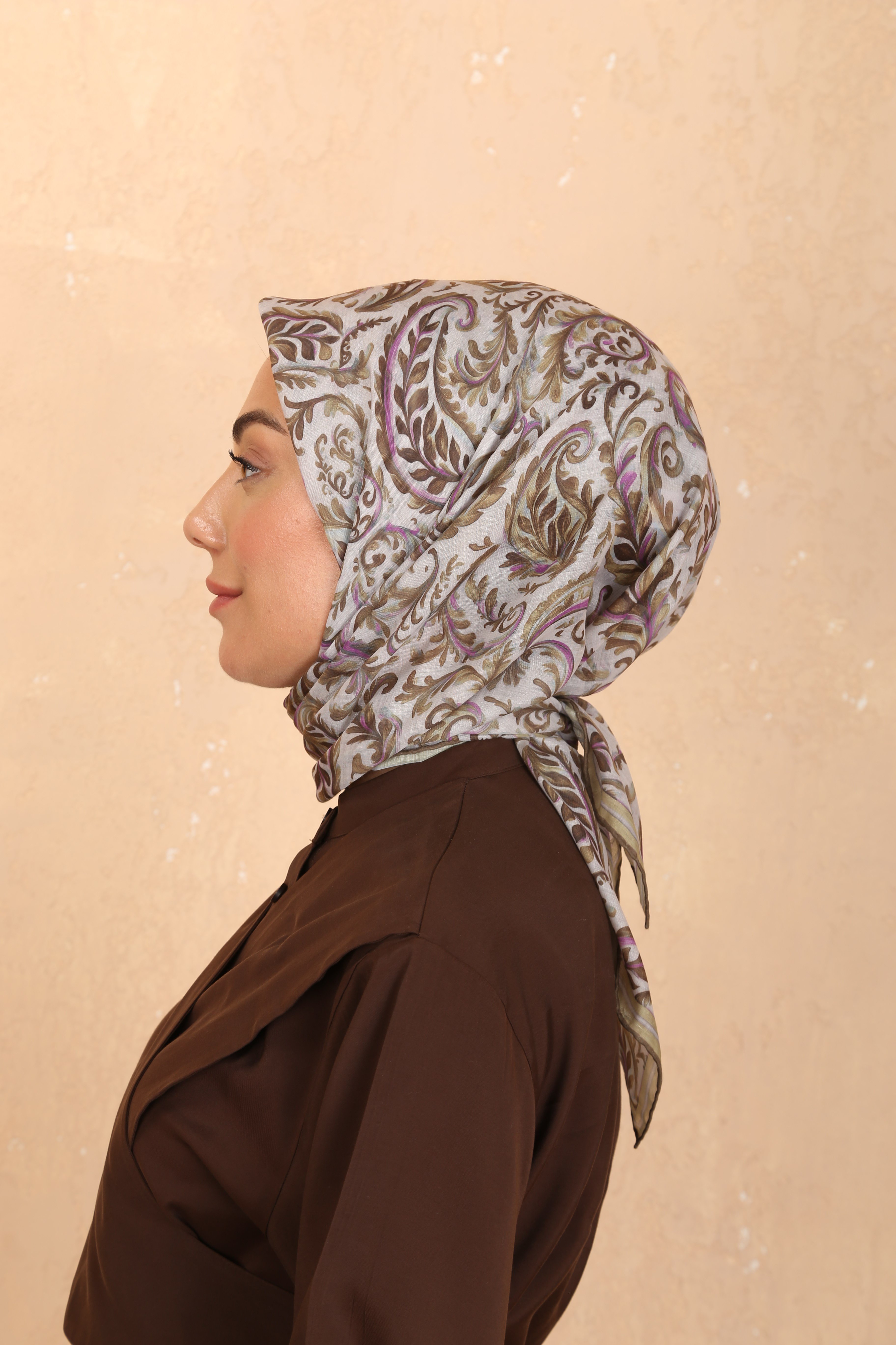 Locella Pamuk Vual Eşarp-Yağ Yeşili