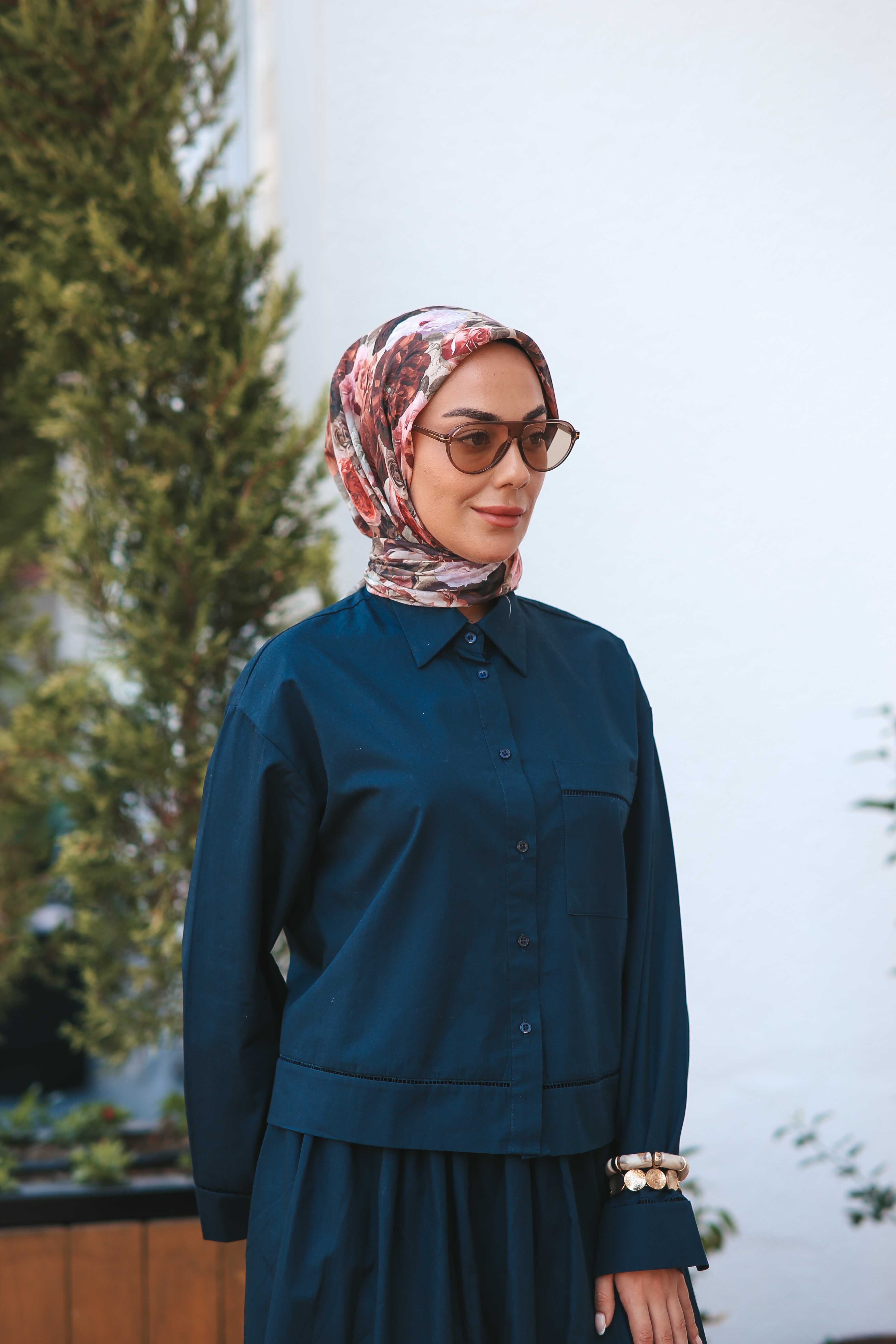 Locella Pamuk Vual Eşarp-Tarçın