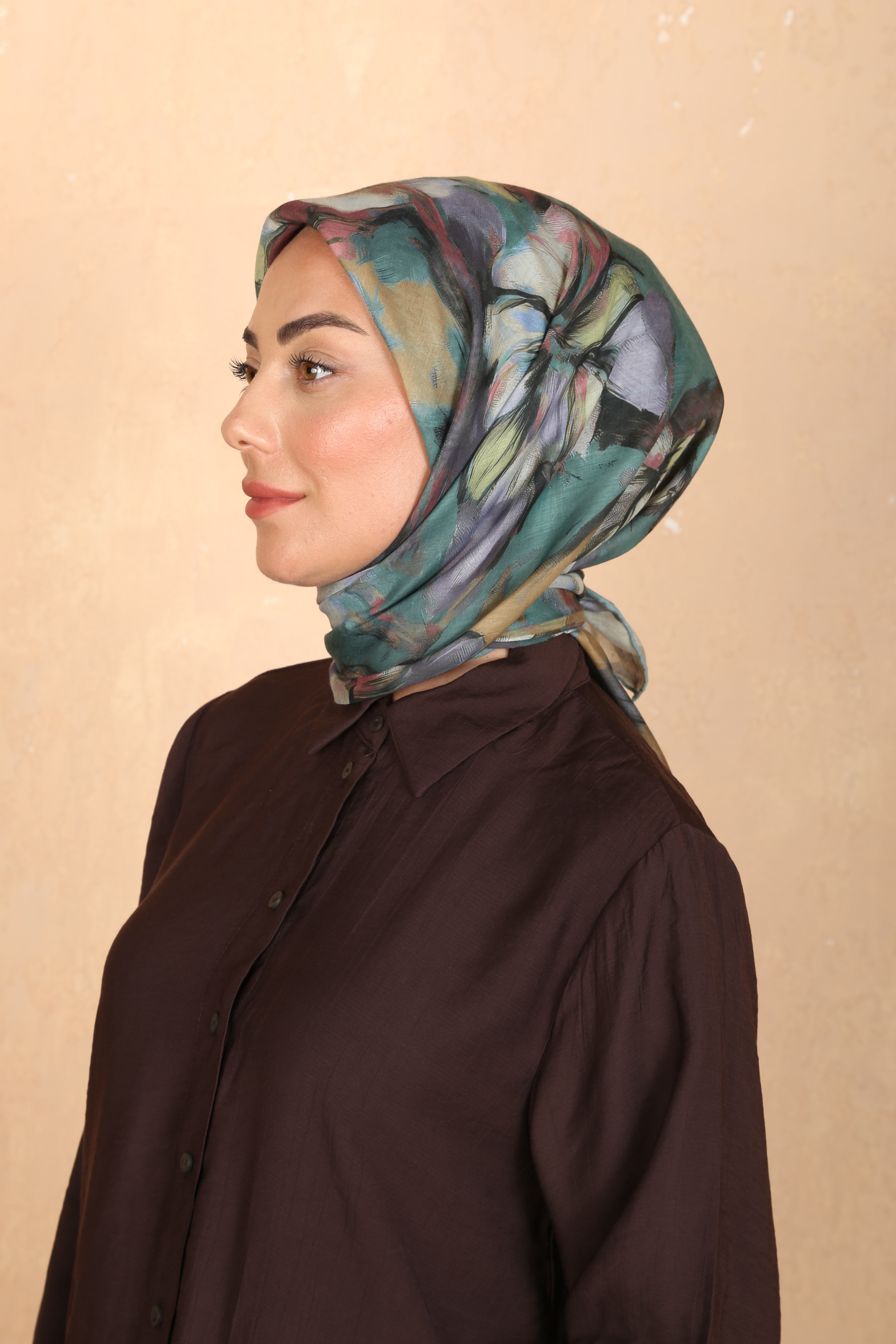 Locella Pamuk Vual Eşarp Çam Yeşili