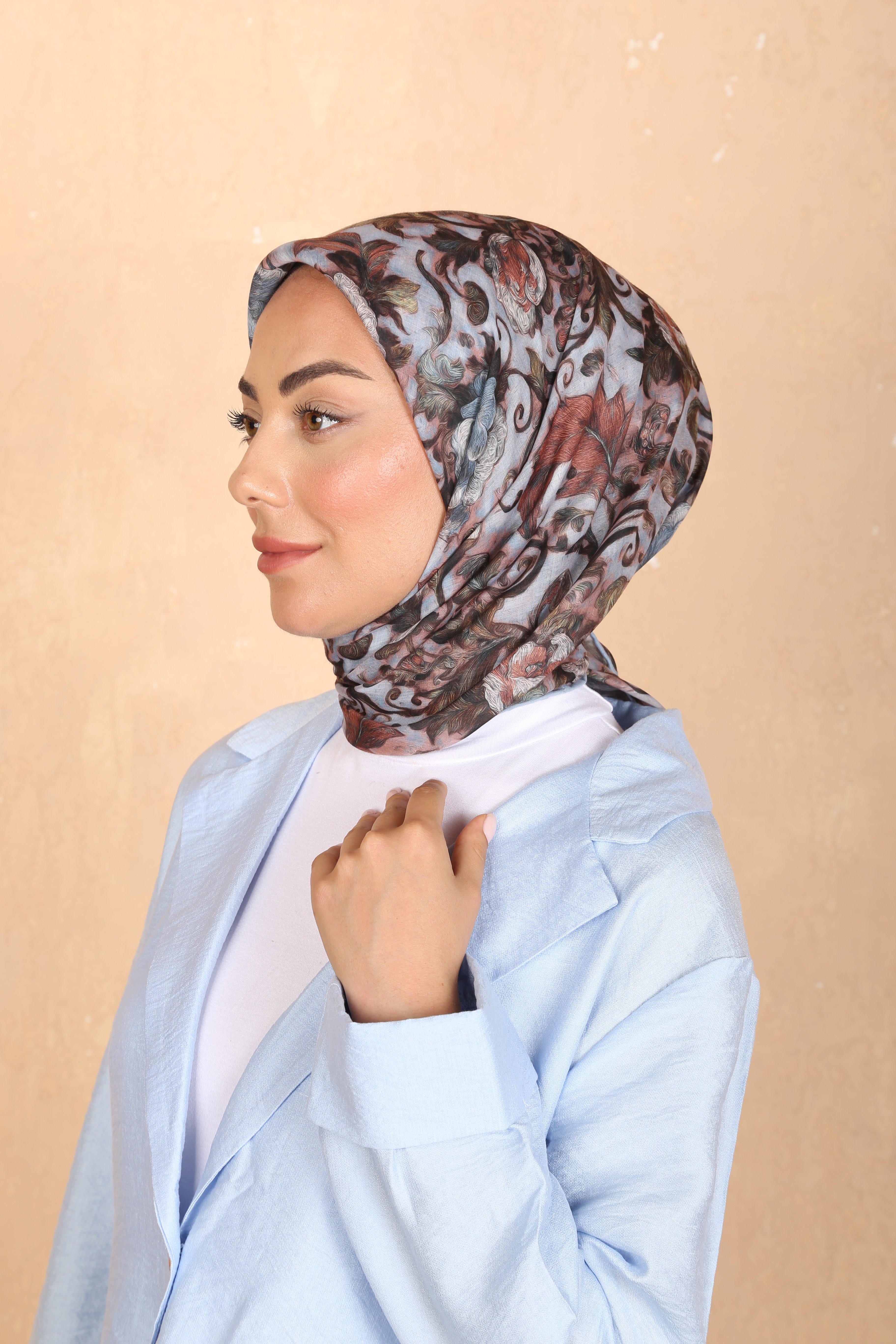 Locella Pamuk Vual Eşarp Açık Mavi