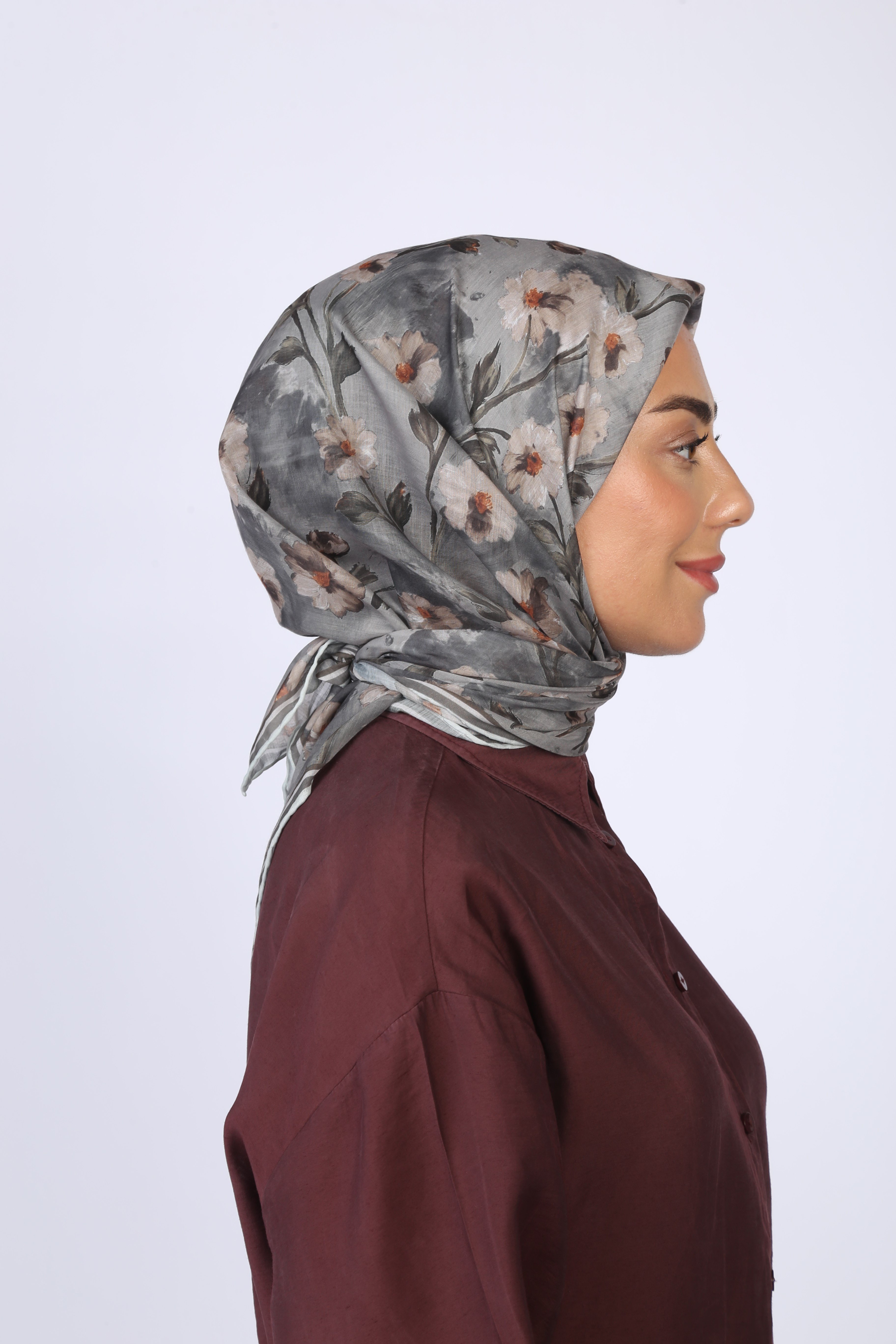 Locella Pamuk Vual Eşarp-Gri