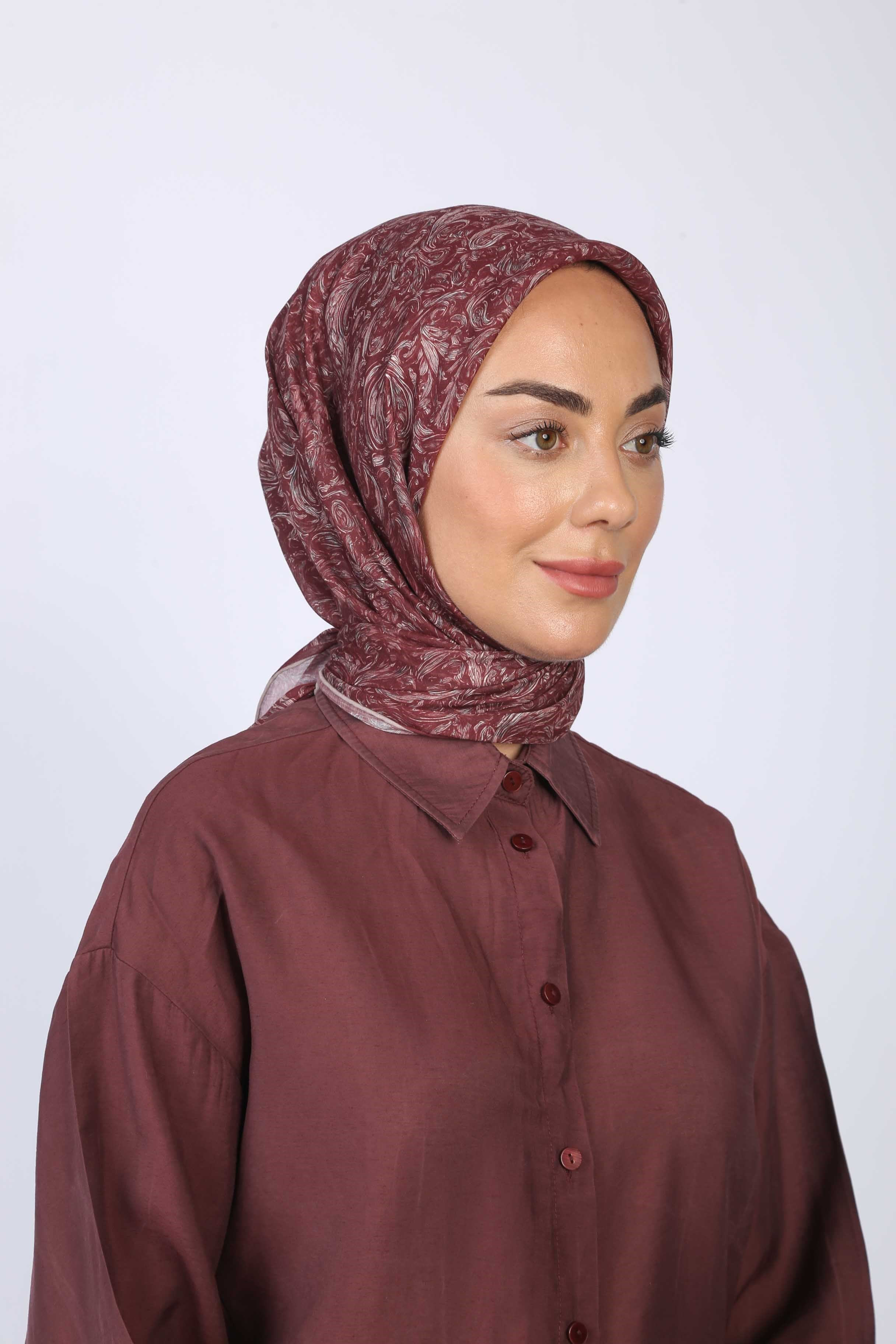 Locella Pamuk Vual Eşarp-Bordo