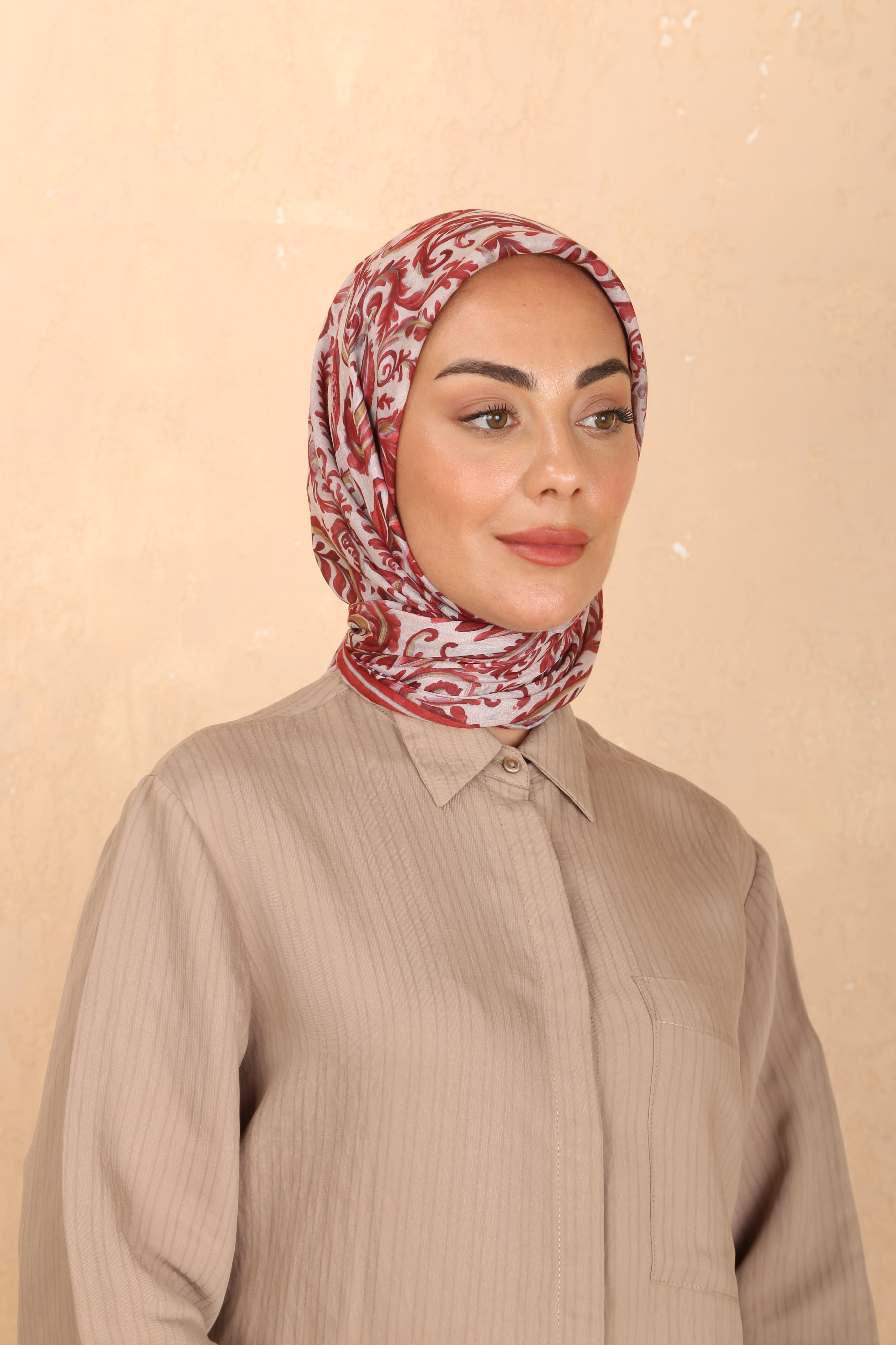 Locella Pamuk Vual Eşarp-Kırmızı