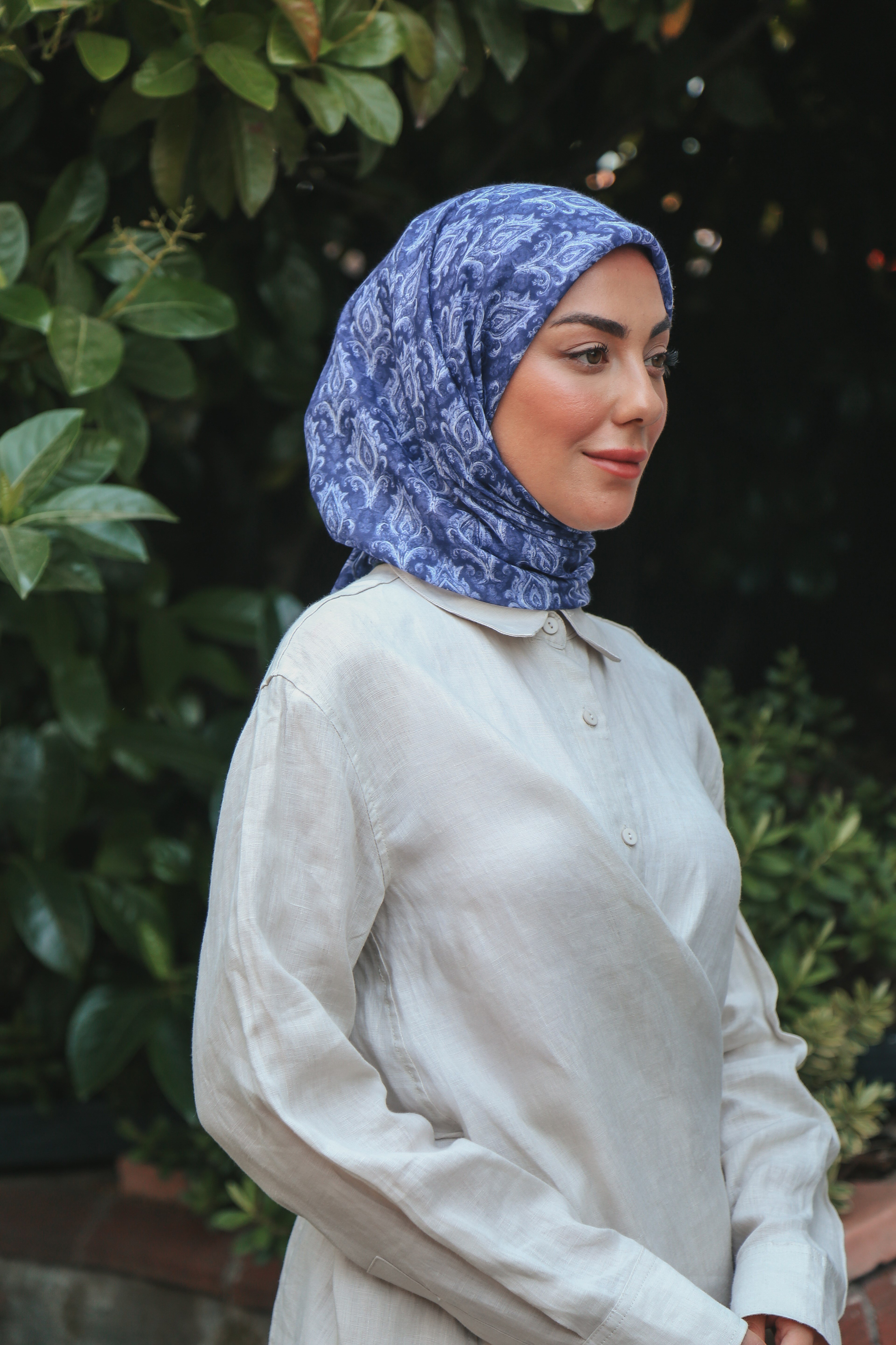 Locella Pamuk Vual Eşarp Saks Mavisi