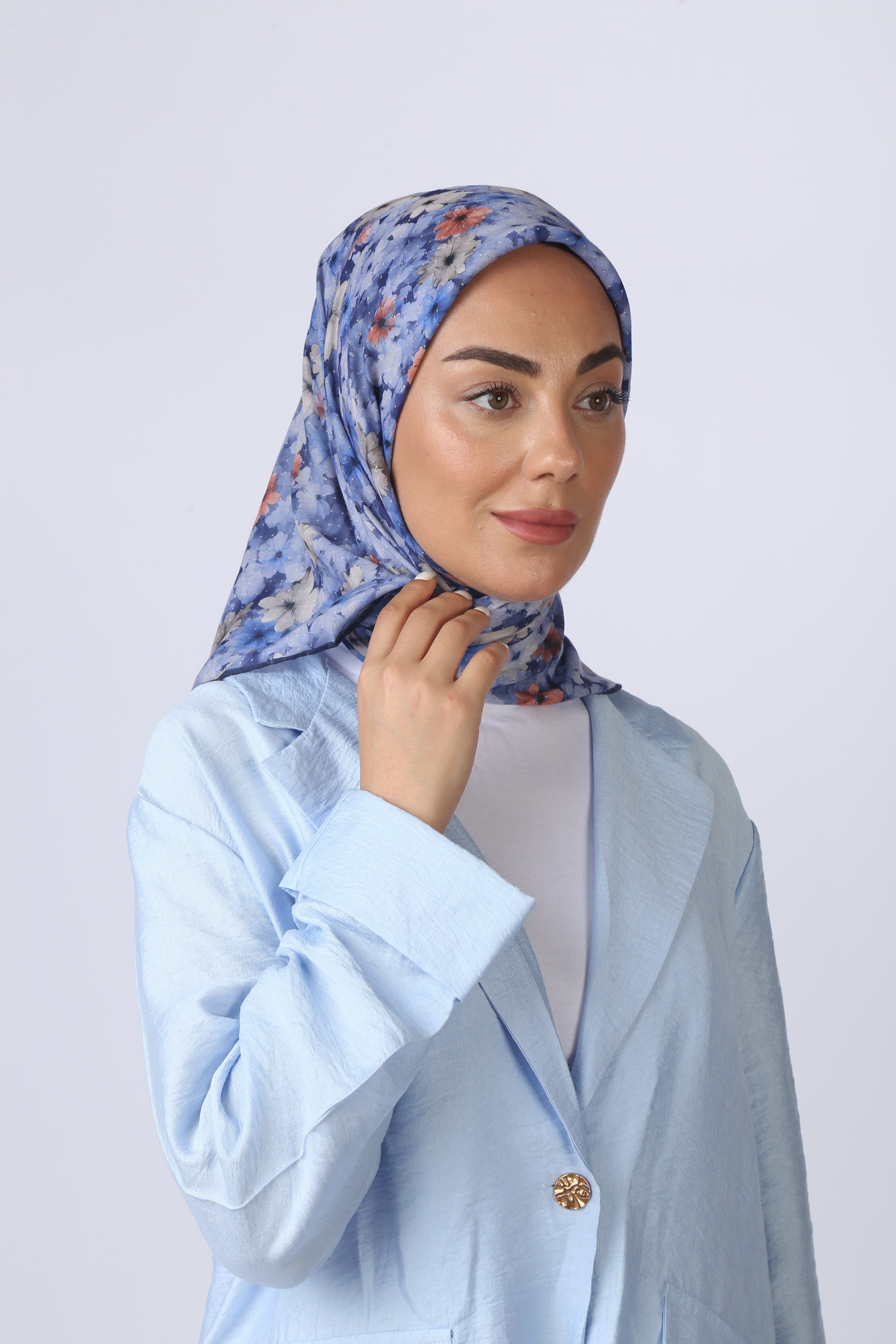 Locella Pamuk Vual Eşarp-Lacivert