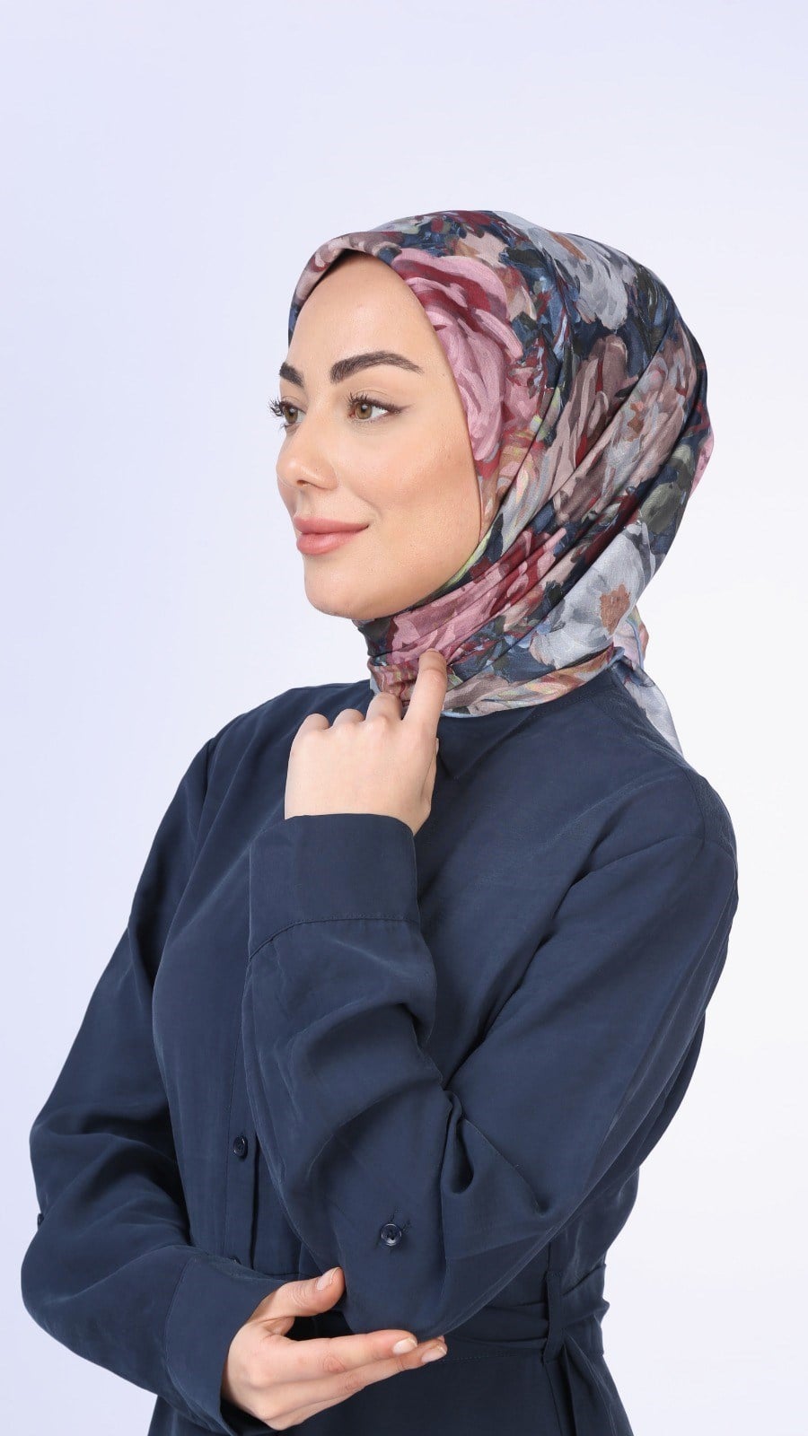 Locella Pamuk Vual Eşarp Lacivert