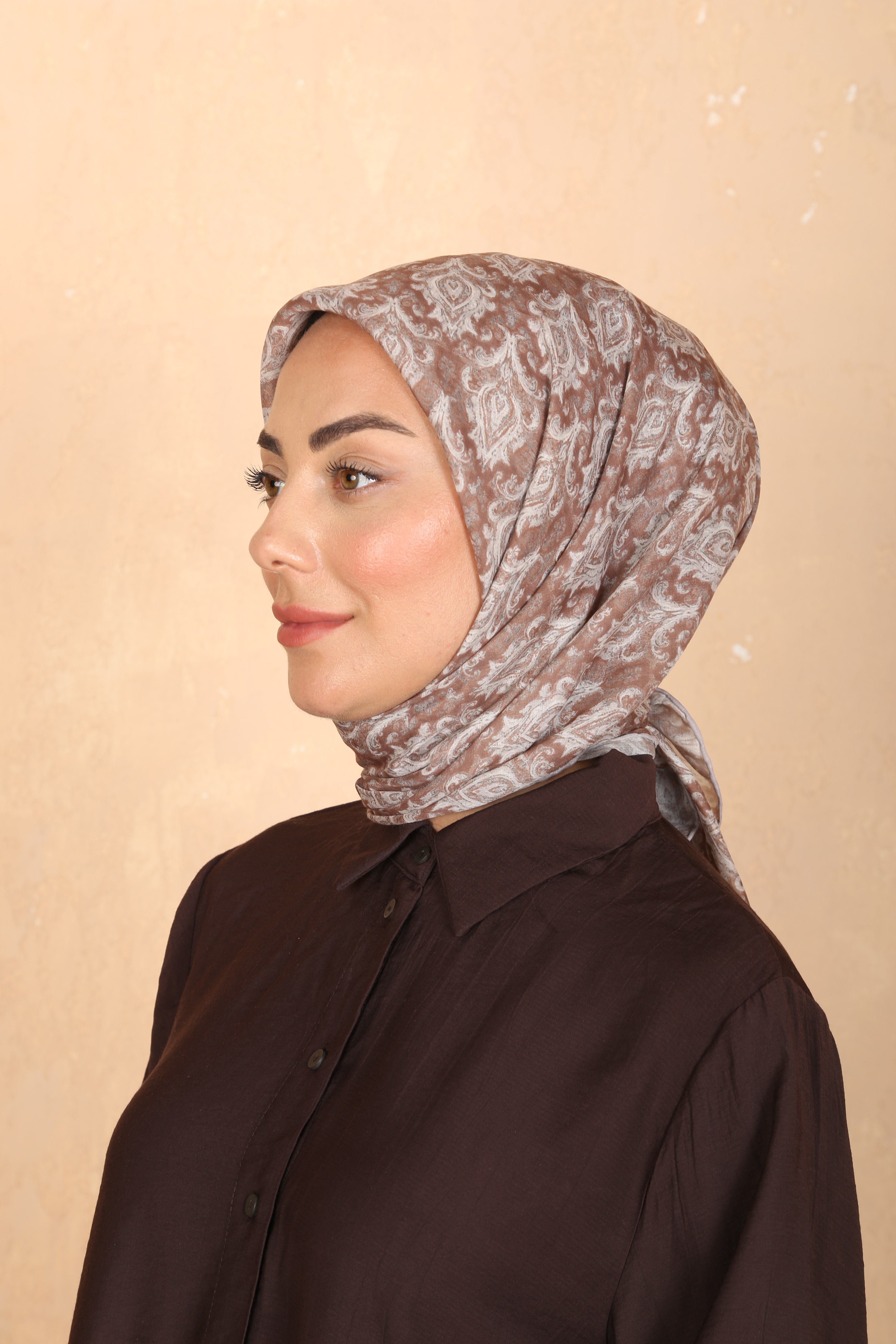 Locella Pamuk Vual Eşarp Karamel
