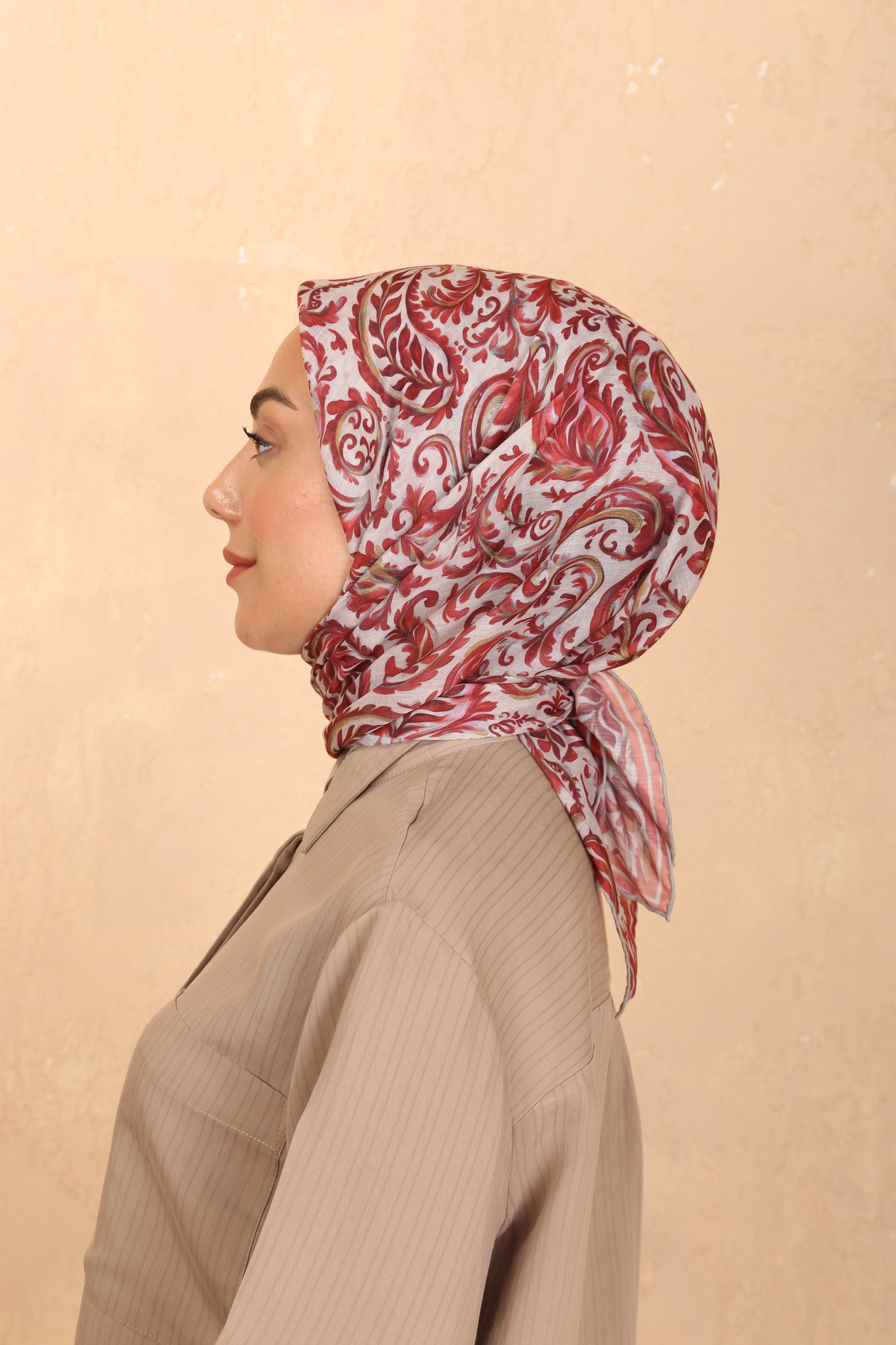 Locella Pamuk Vual Eşarp-Kırmızı