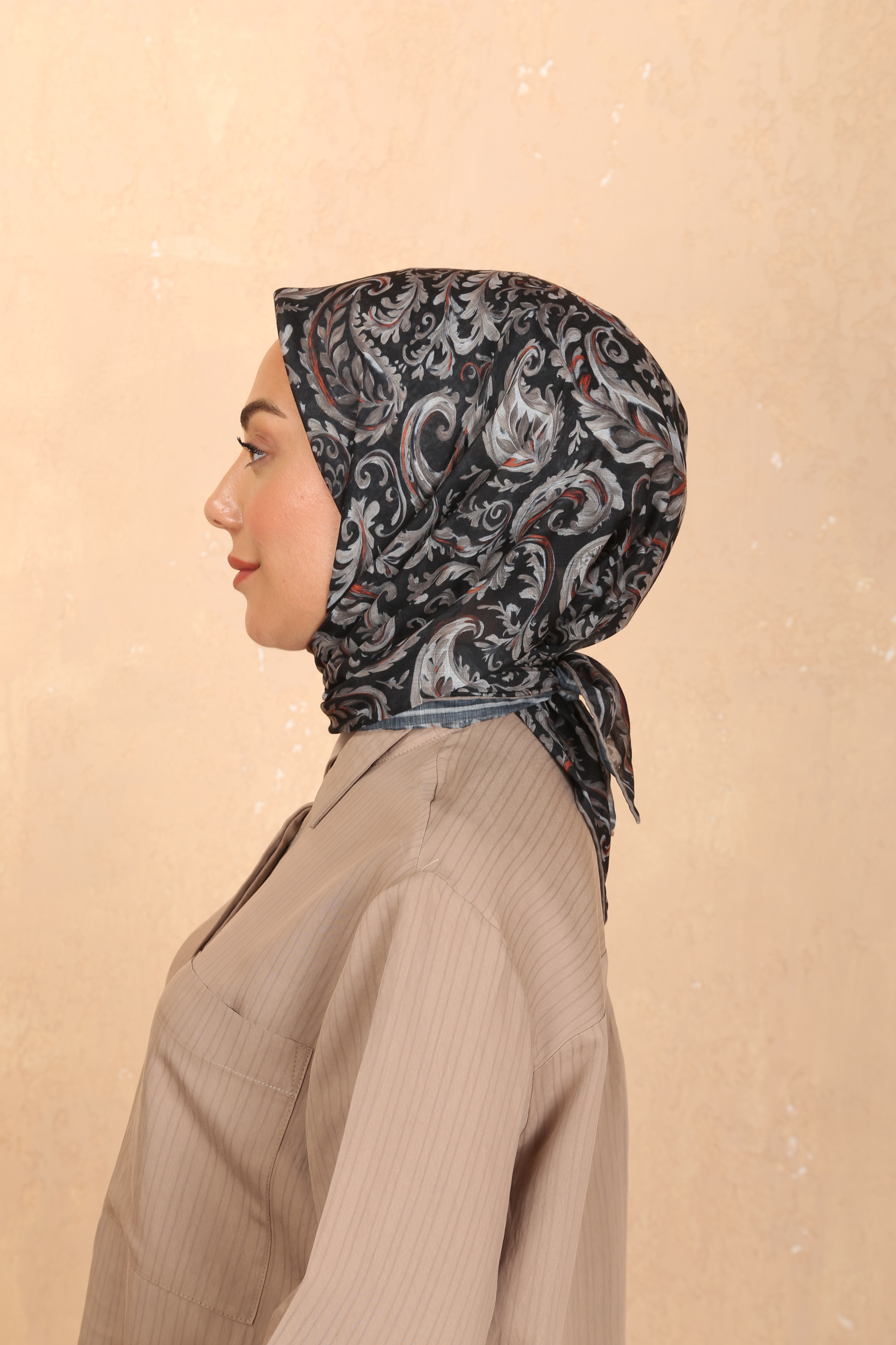 Locella Pamuk Vual Eşarp-Siyah