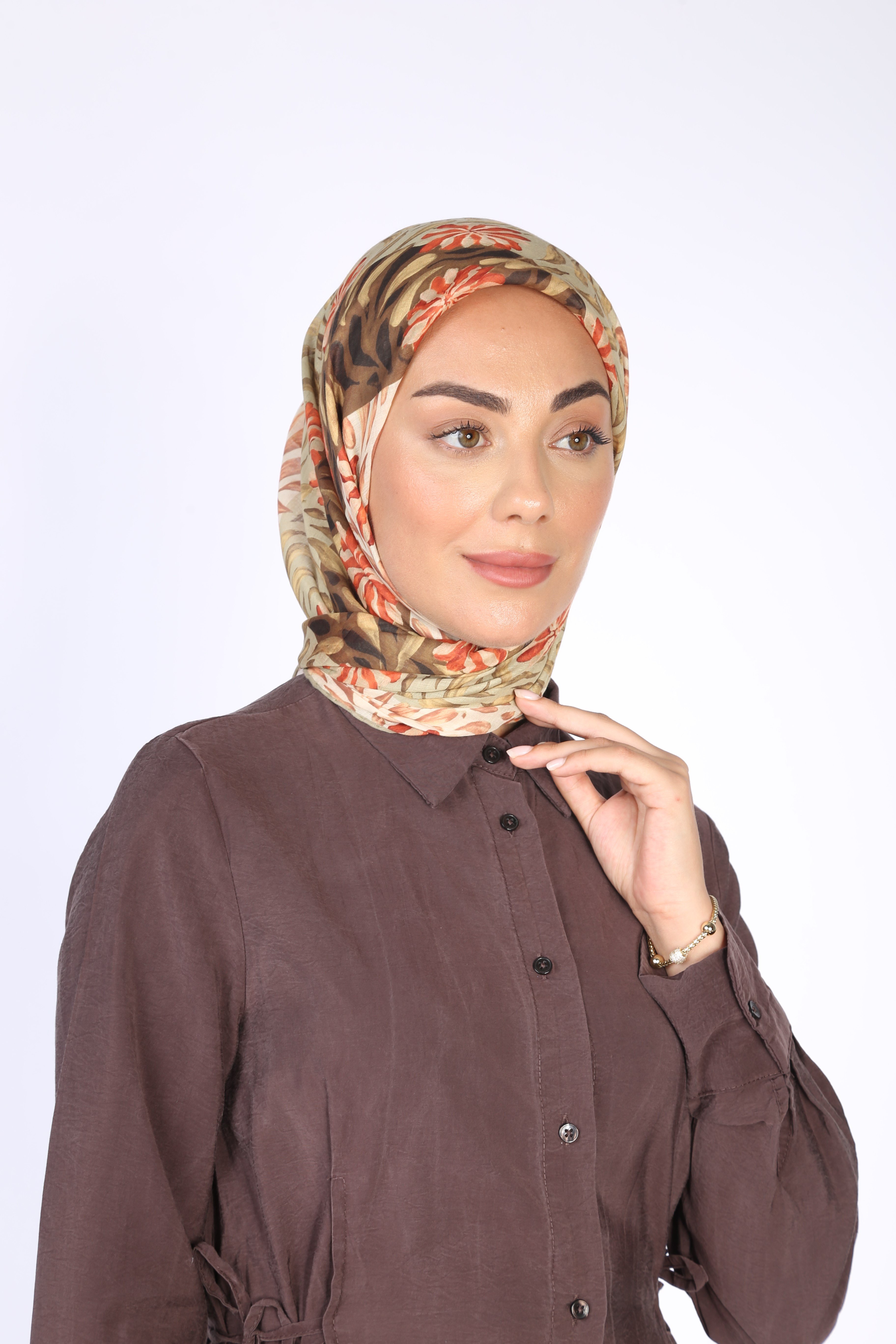 Locella Pamuk Vual Eşarp-Yeşil