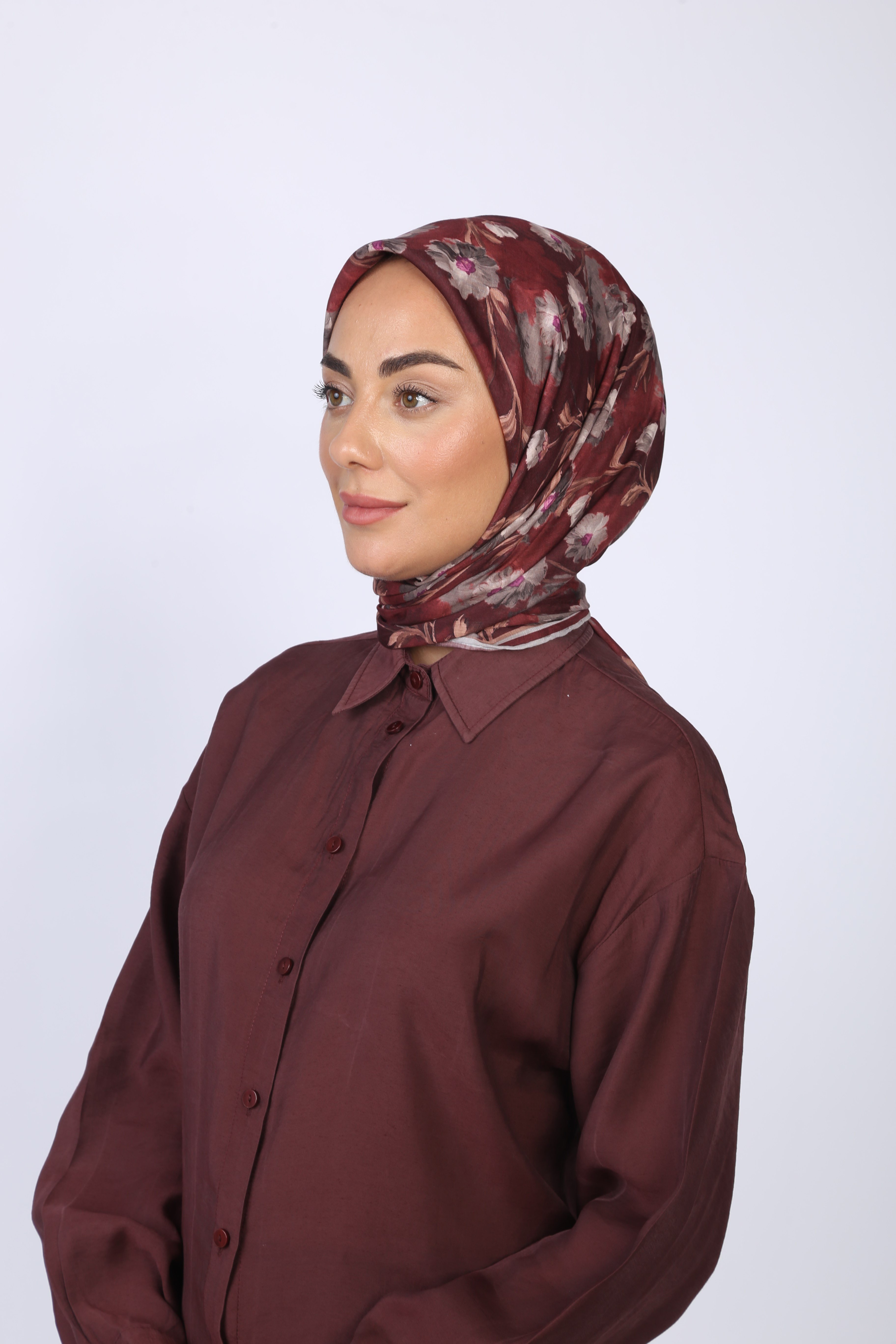 Locella Pamuk Vual Eşarp-Bordo