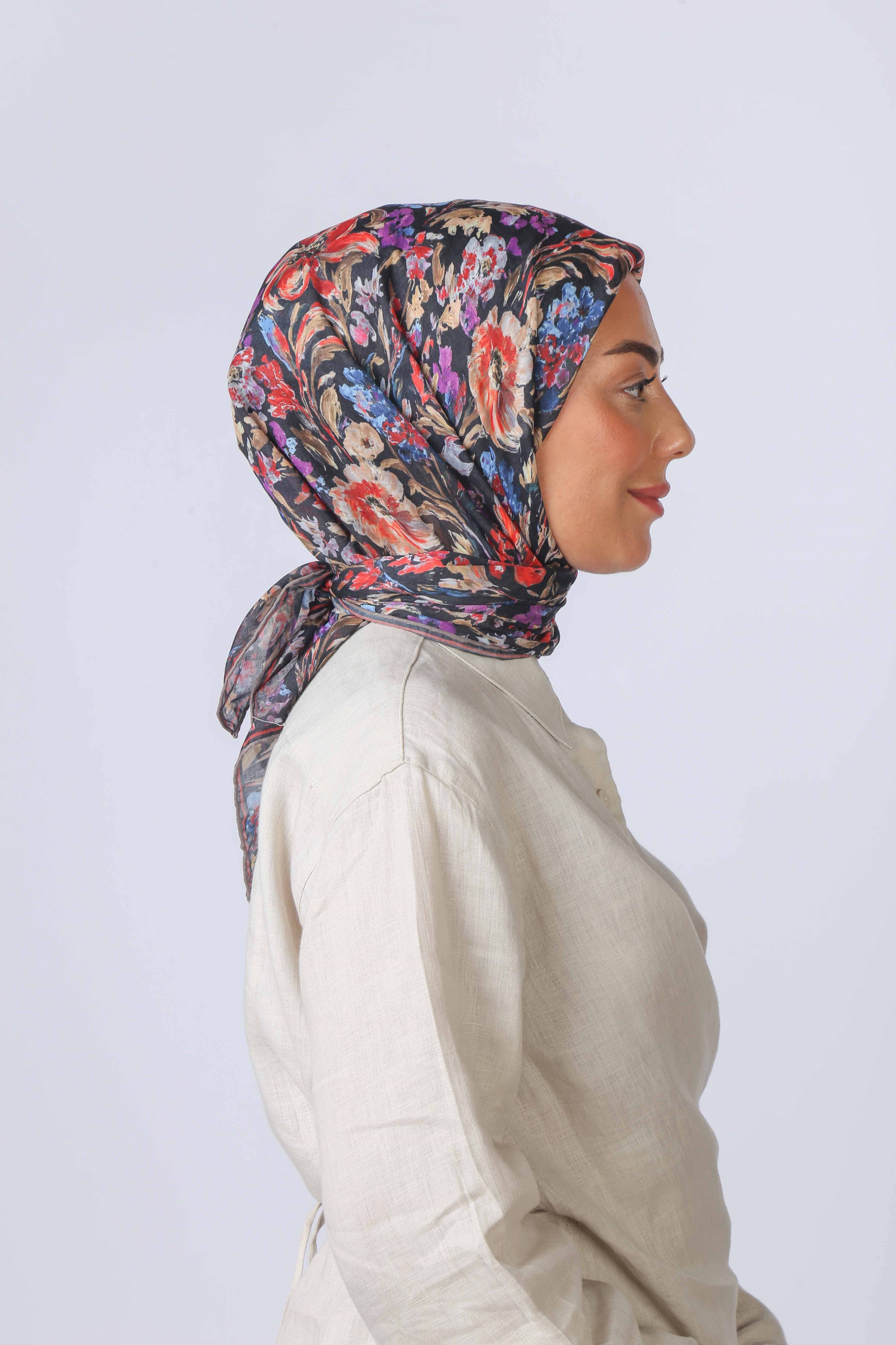 Locella Pamuk Vual Eşarp-Siyah