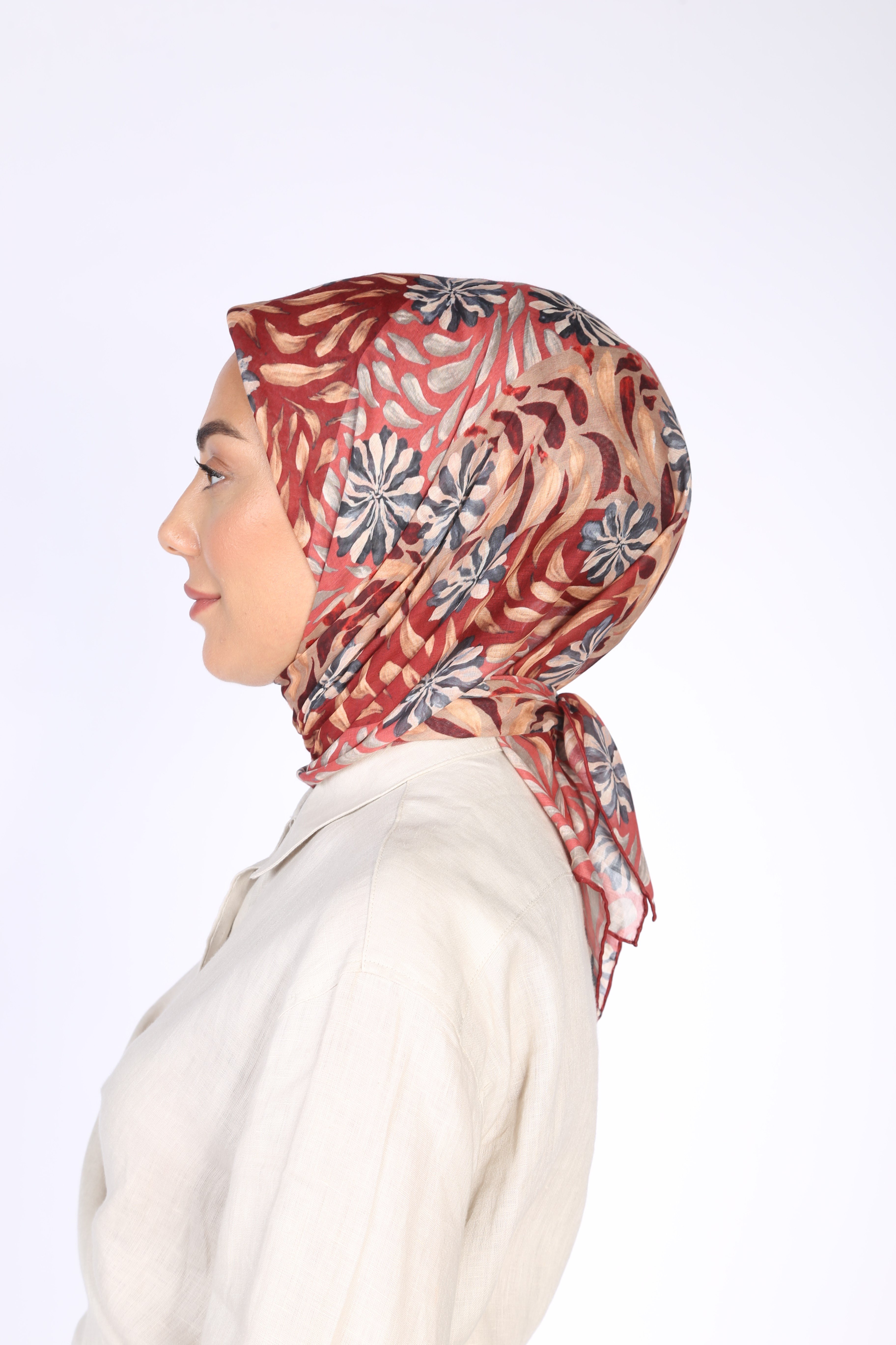 Locella Pamuk Vual Eşarp-Kırmızı