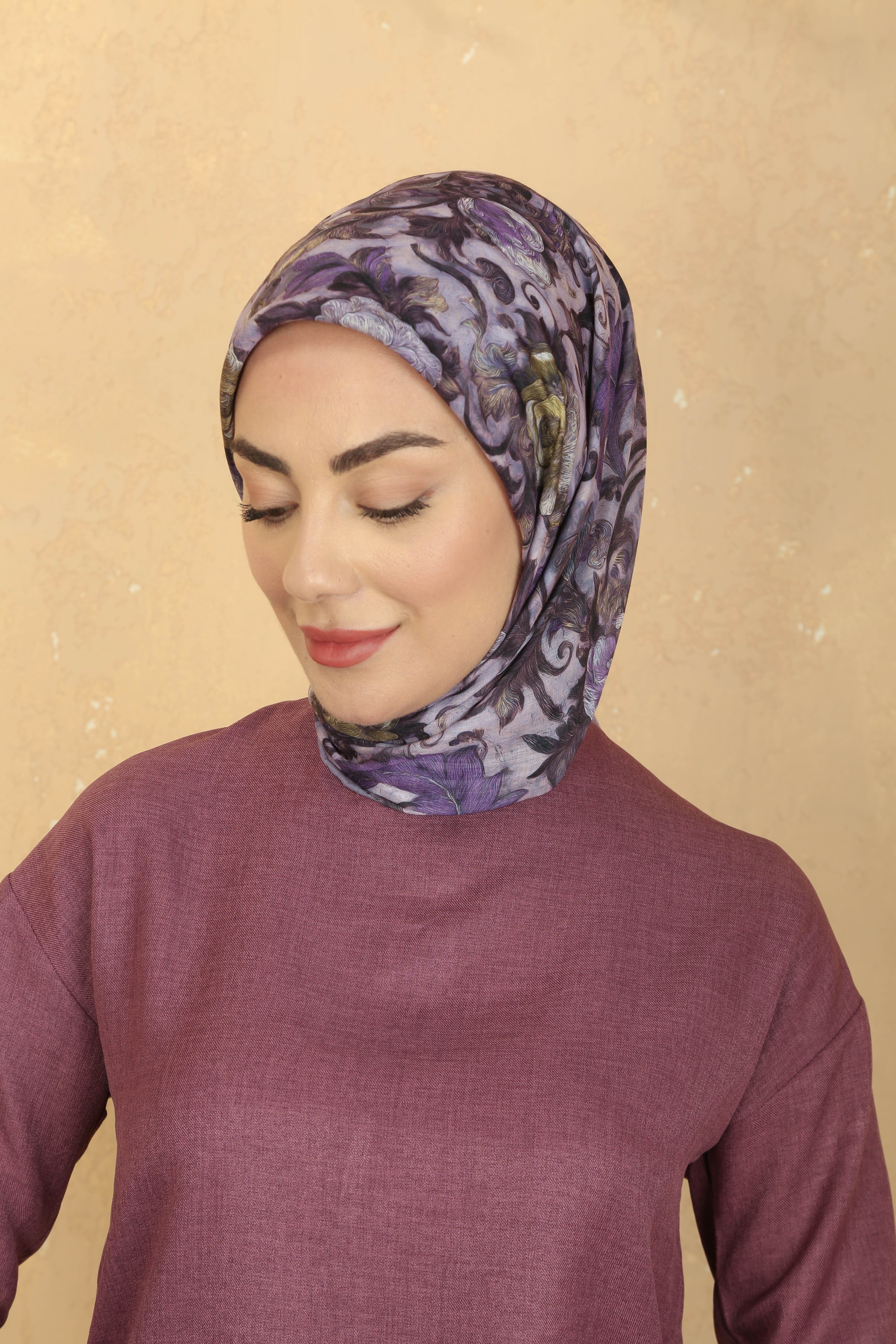 Locella Pamuk Vual Eşarp Mor