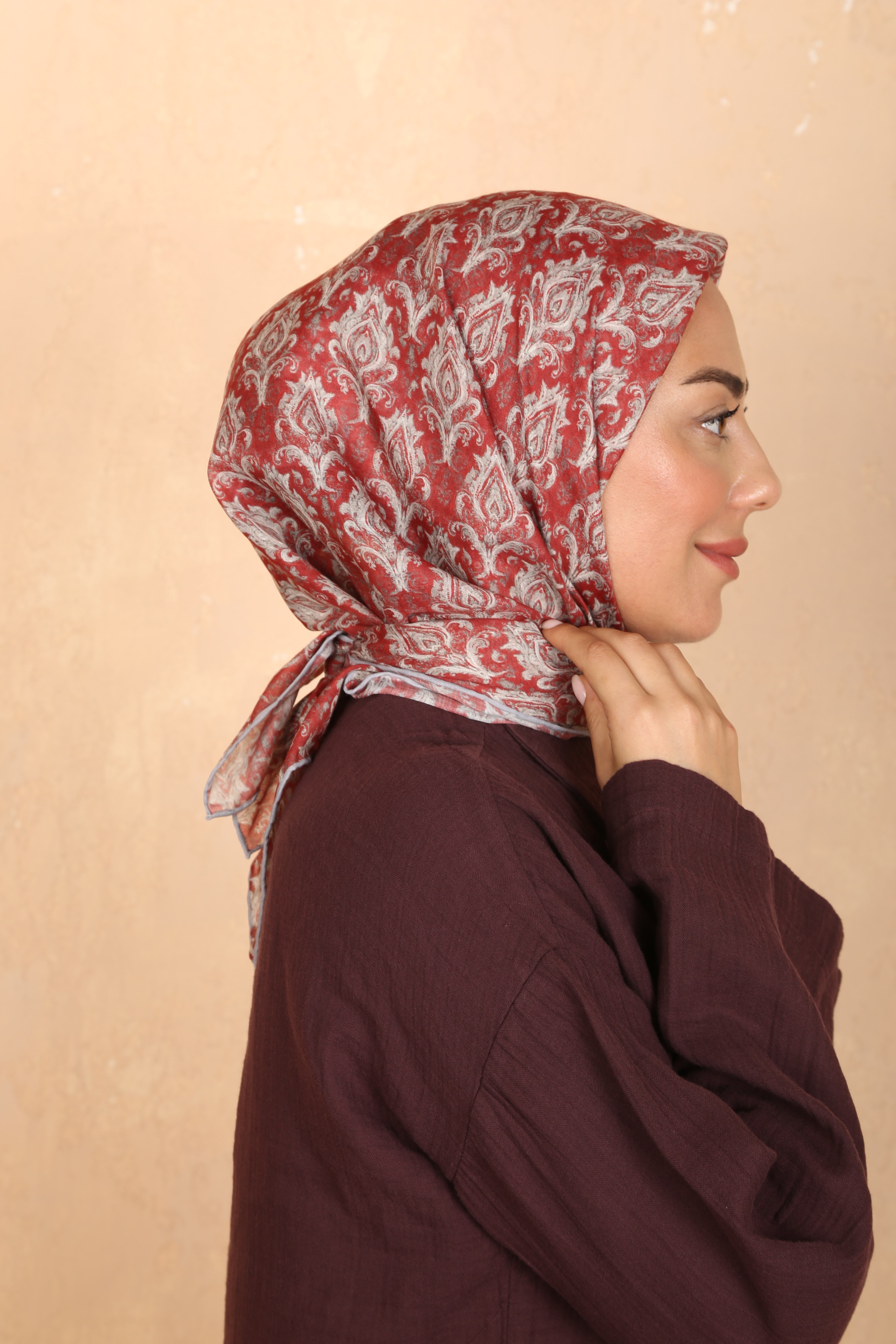 Locella Pamuk Vual Eşarp Kırmızı