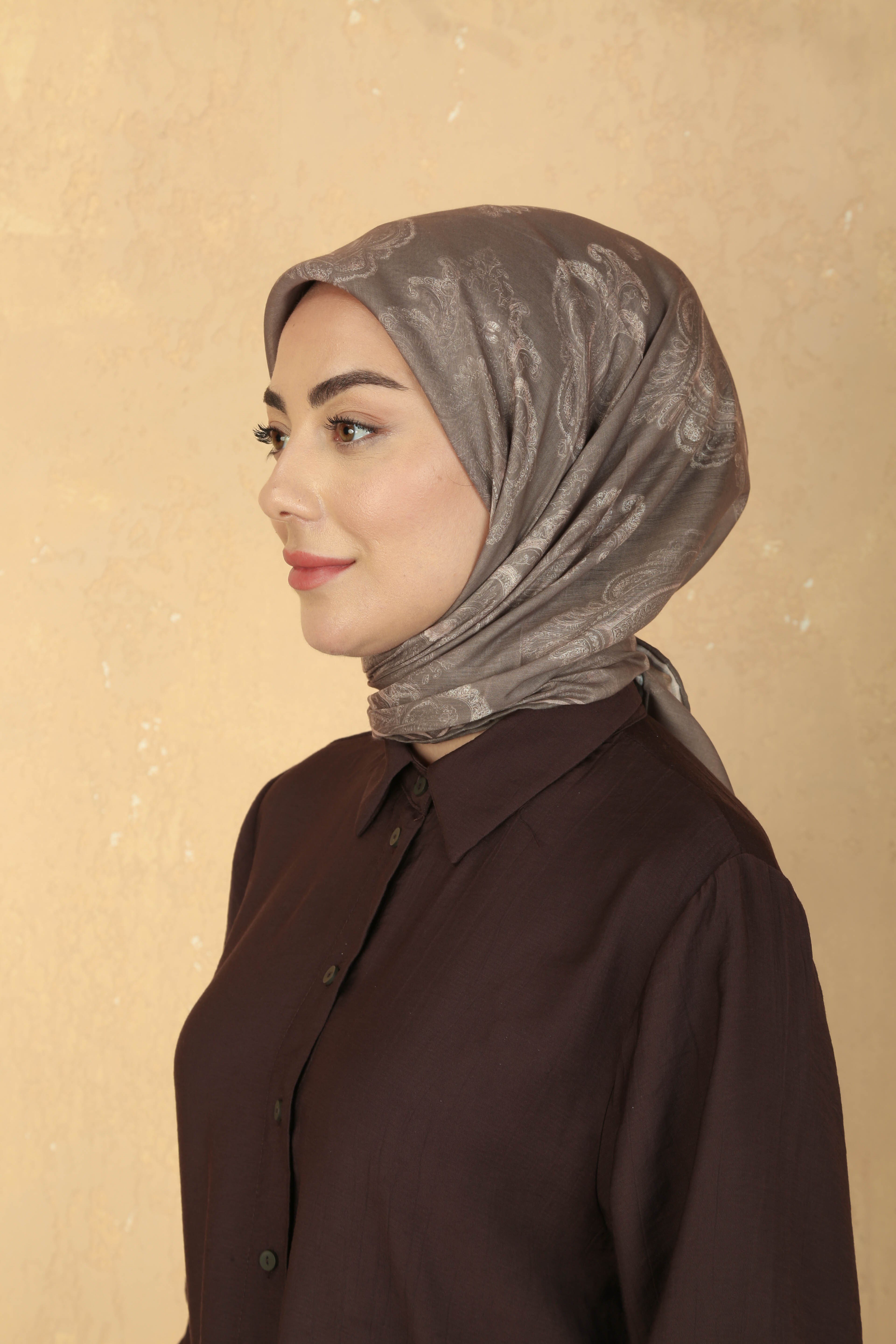 Locella Pamuk Vual Eşarp Kahve
