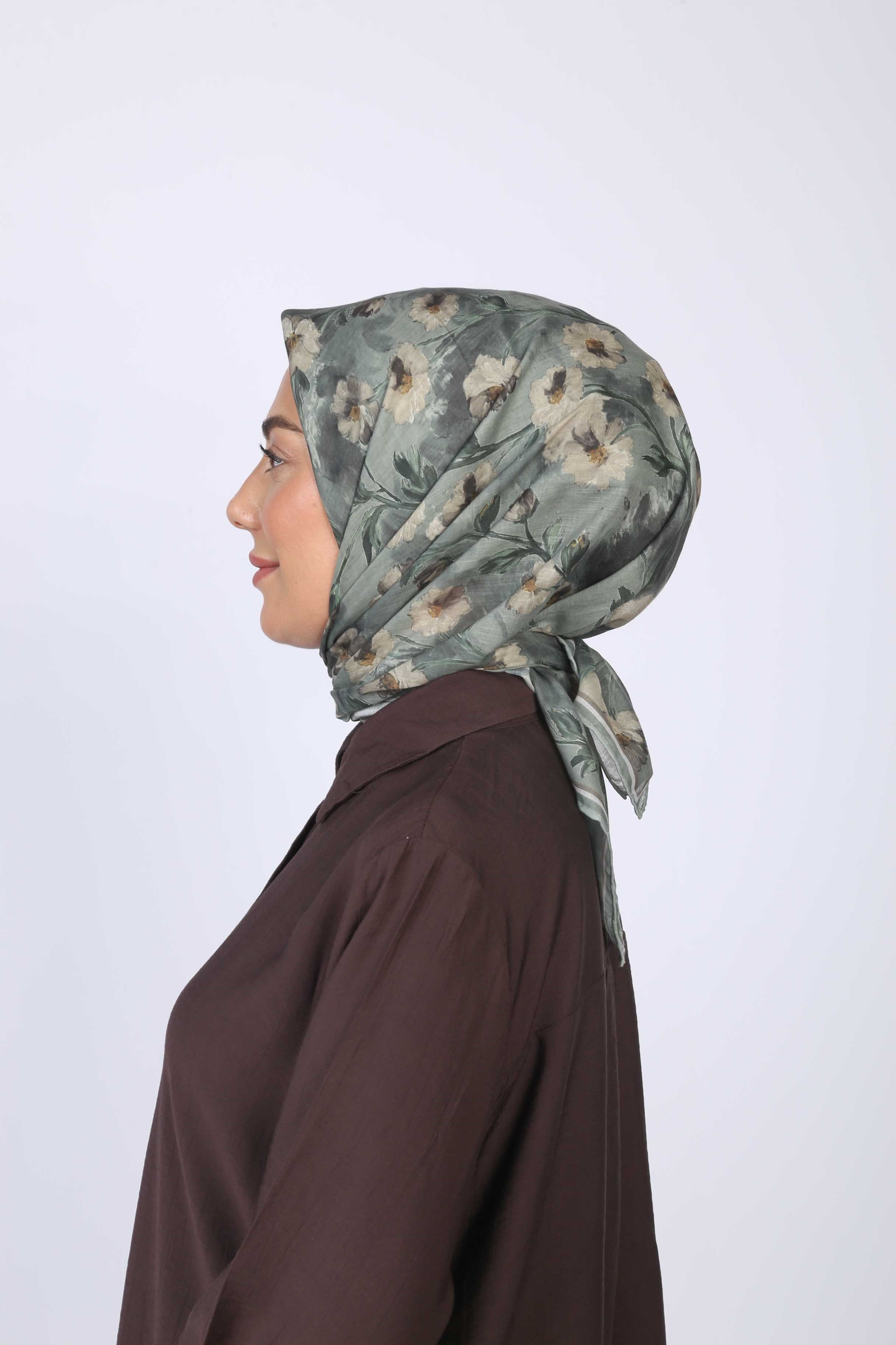 Locella Pamuk Vual Eşarp-Yeşil