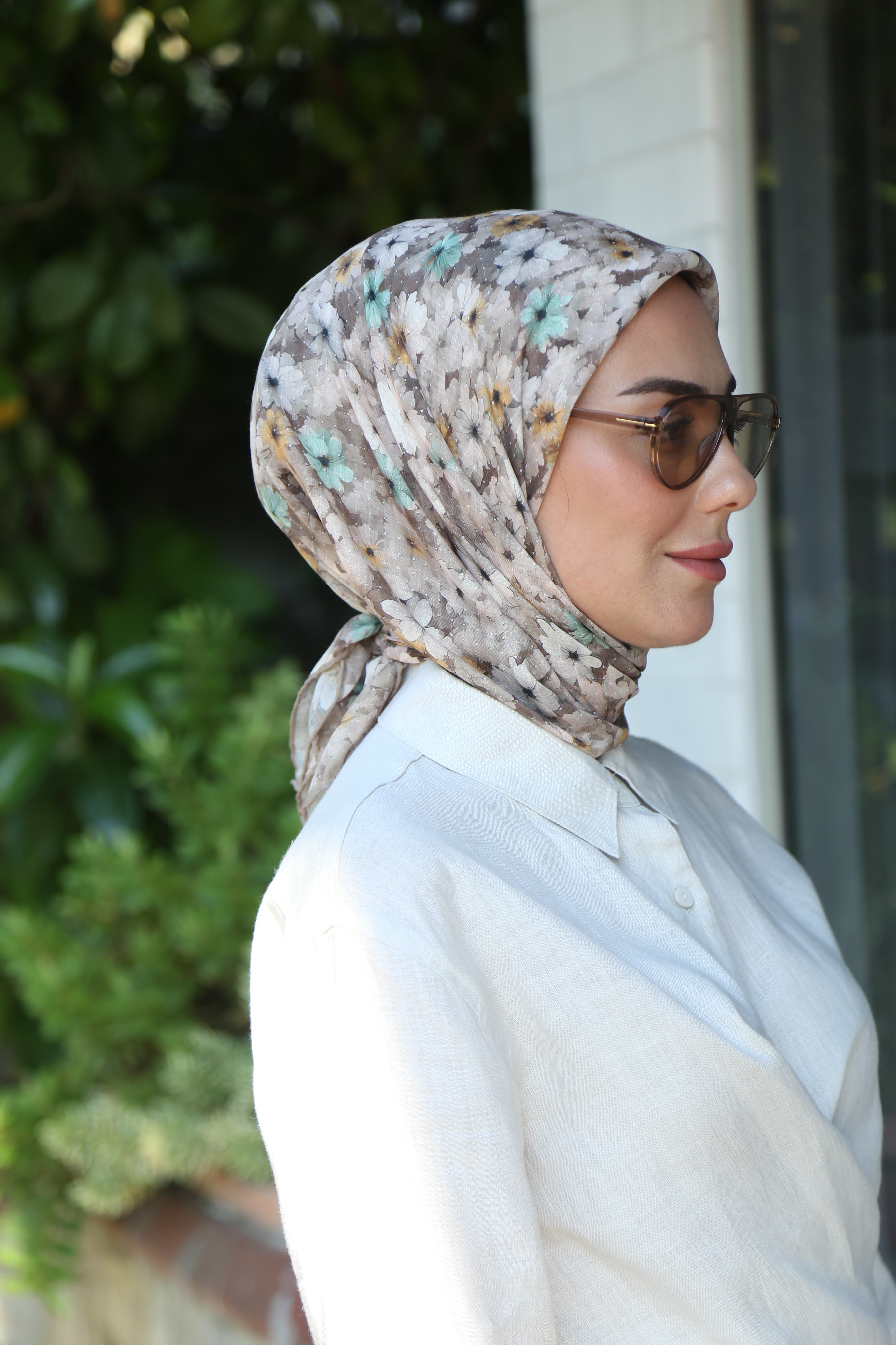 Locella Pamuk Vual Eşarp-Bej Kahve