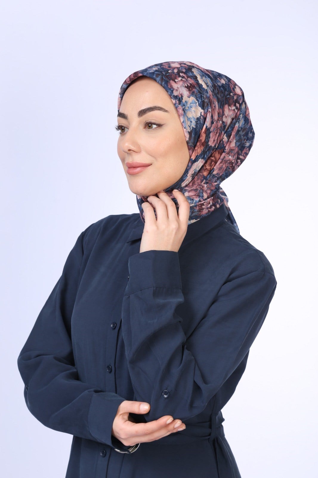 Locella Pamuk Vual Eşarp Lacivert