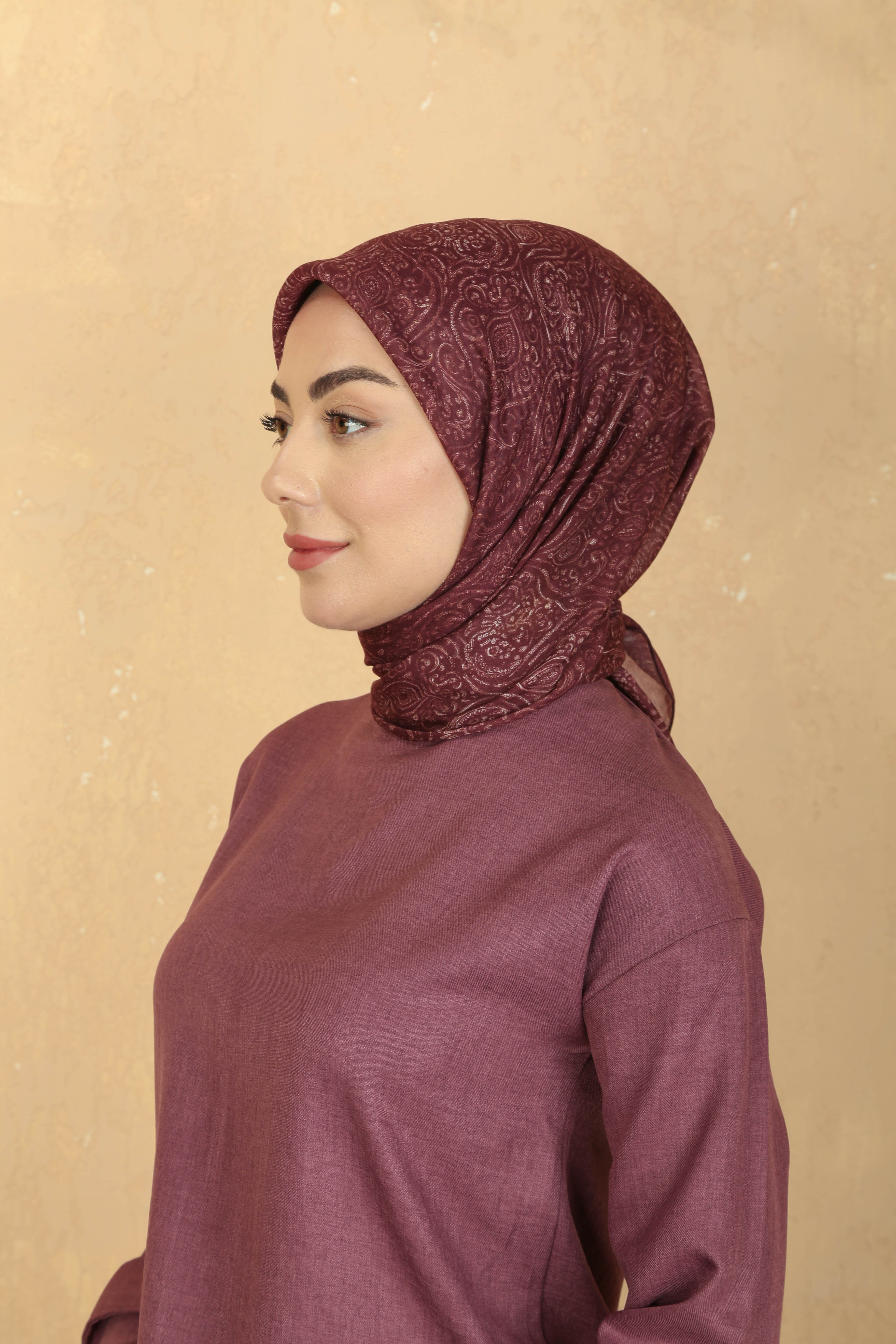 Locella Pamuk Vual Eşarp Mürdüm