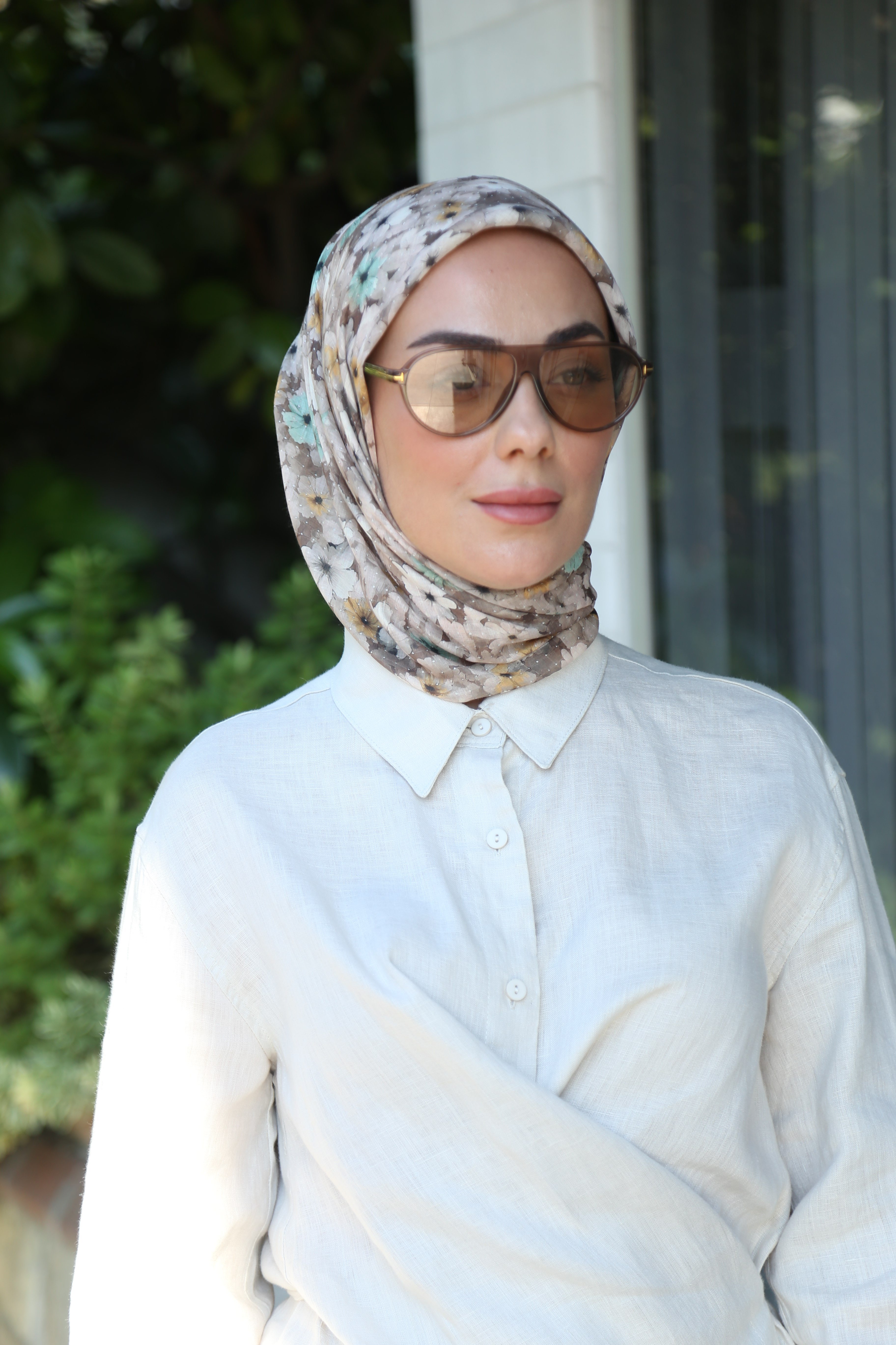 Locella Pamuk Vual Eşarp-Bej Kahve
