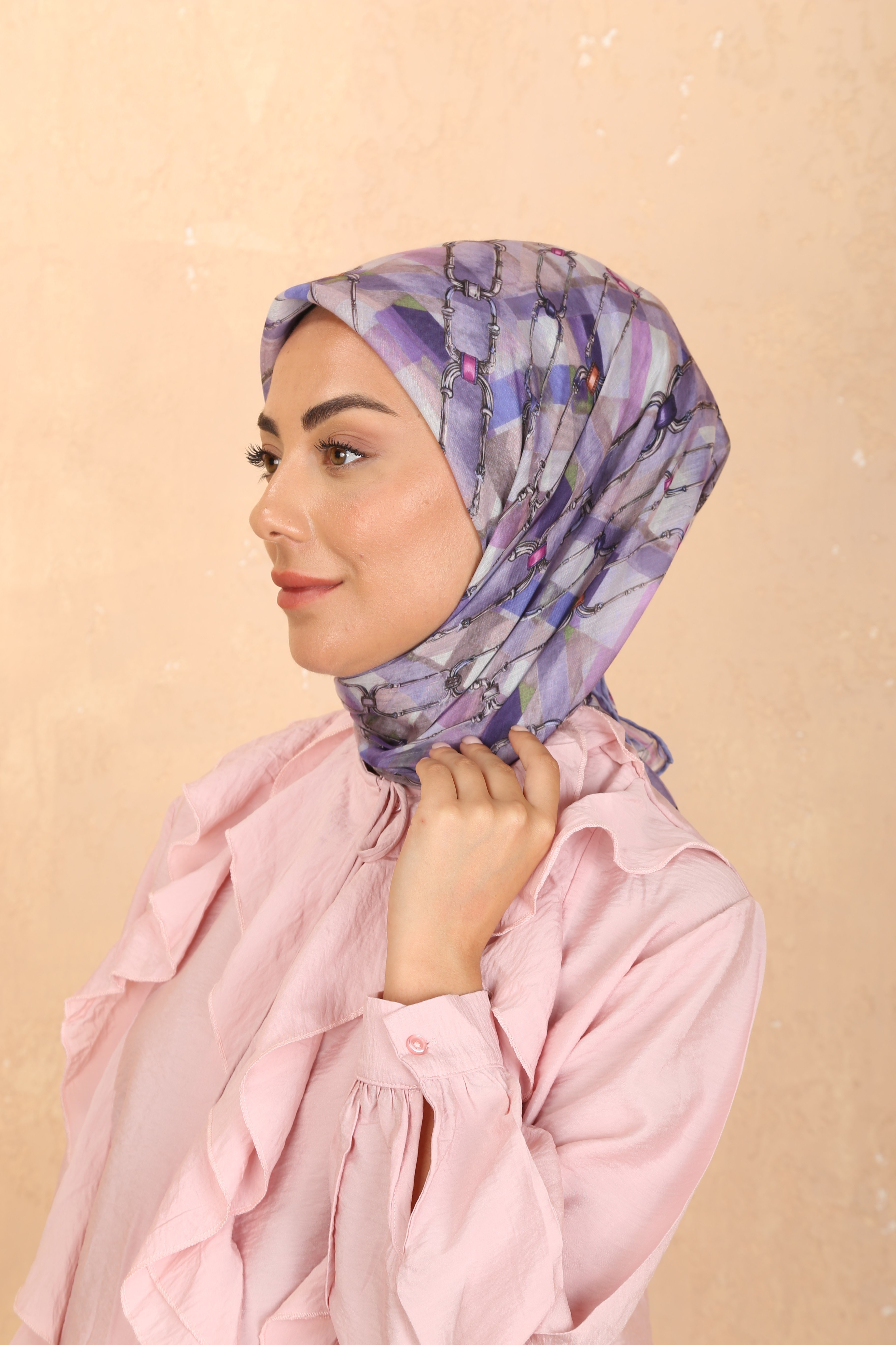 Locella Pamuk Vual Eşarp Mor