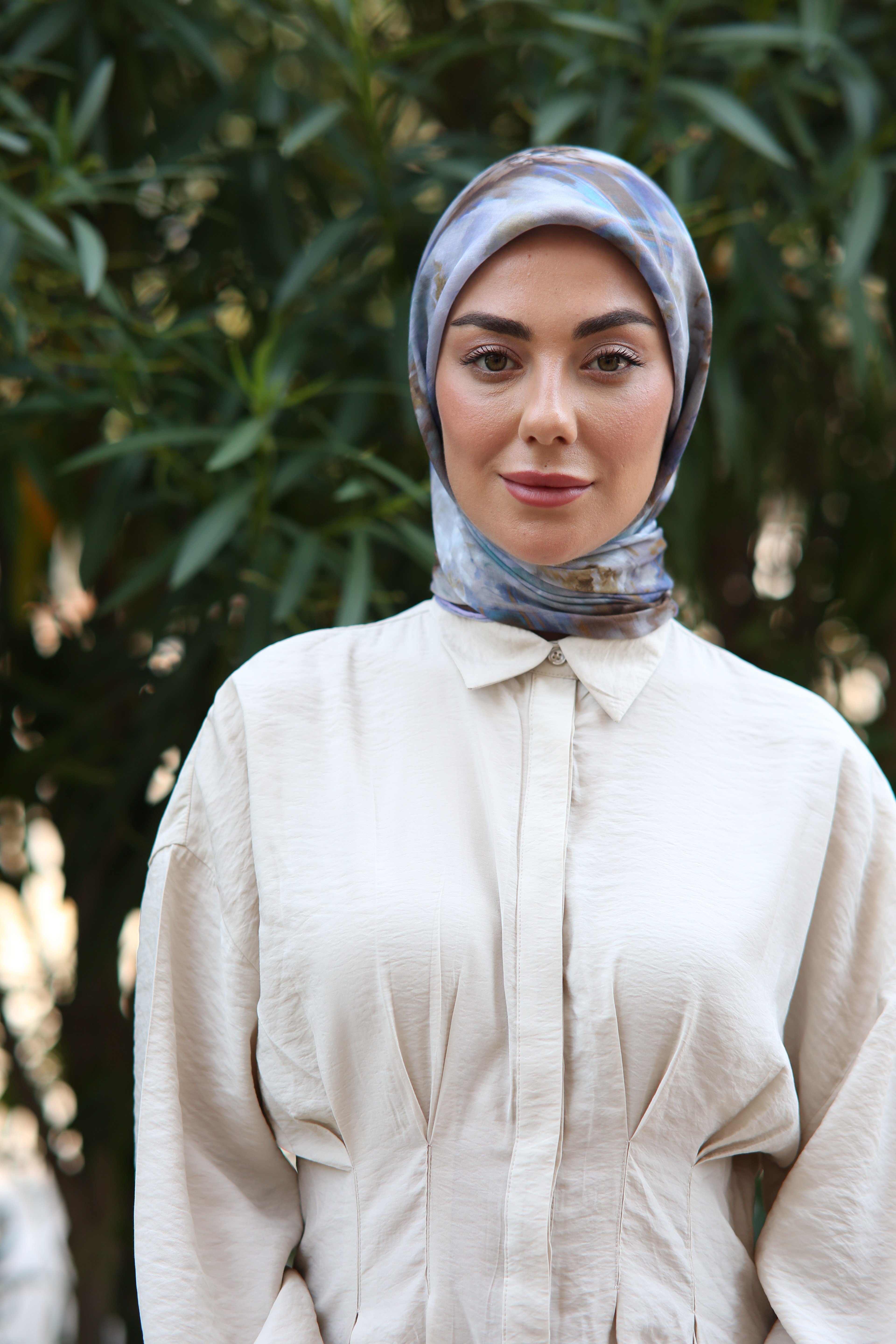 Locella Pamuk Vual Eşarp-Mavi Mor