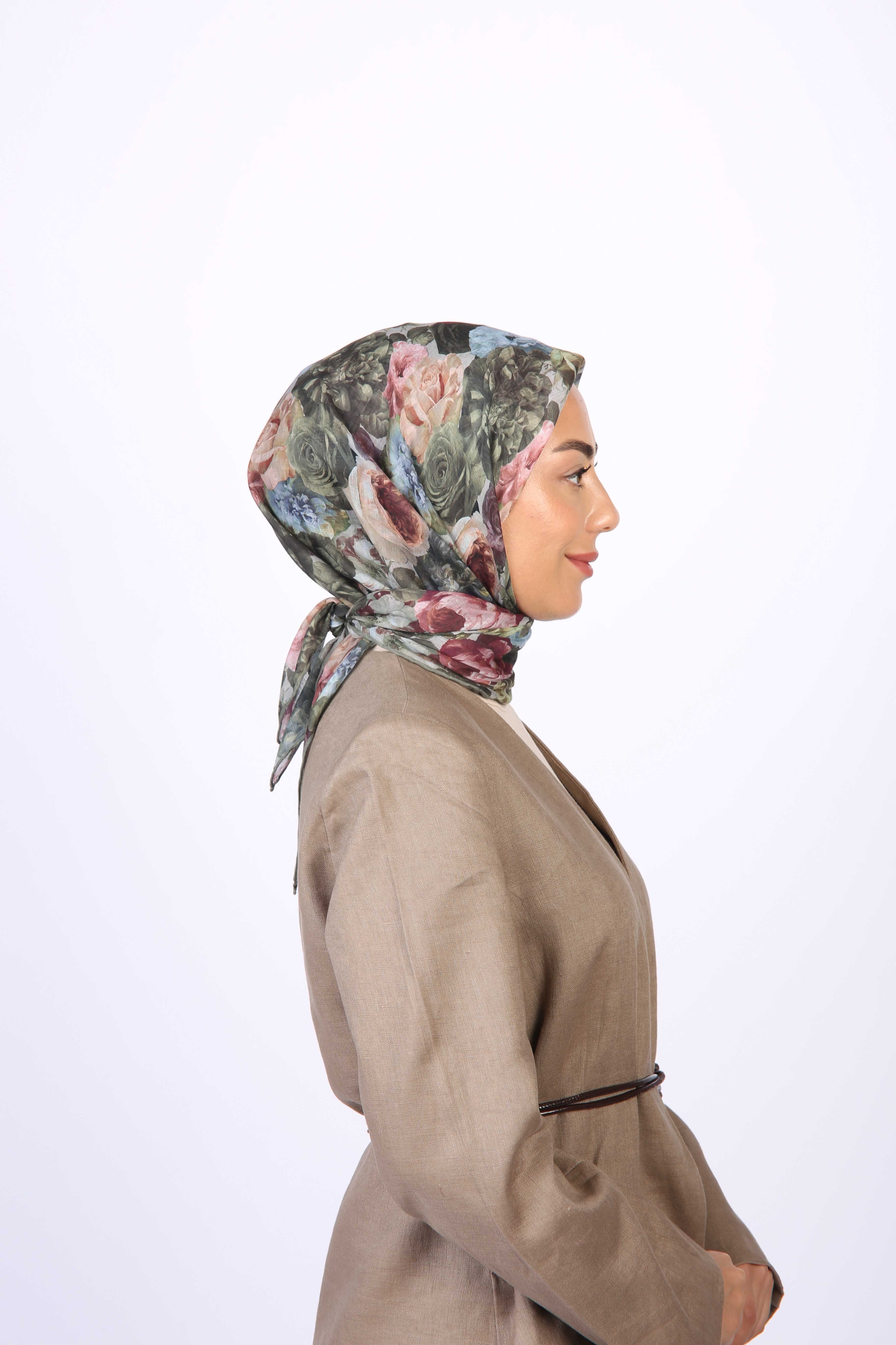 Locella Pamuk Vual Eşarp-Yeşil