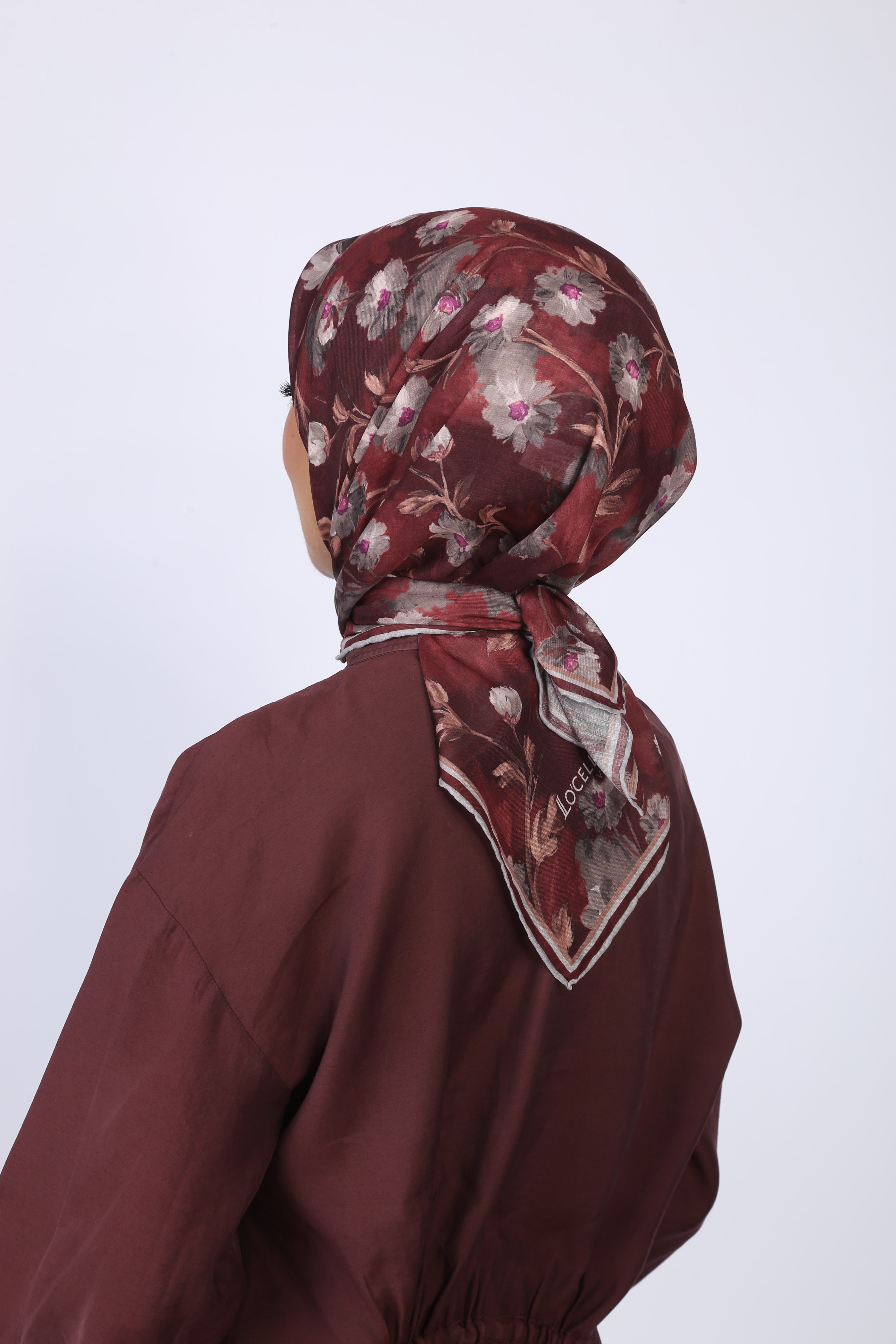 Locella Pamuk Vual Eşarp-Bordo