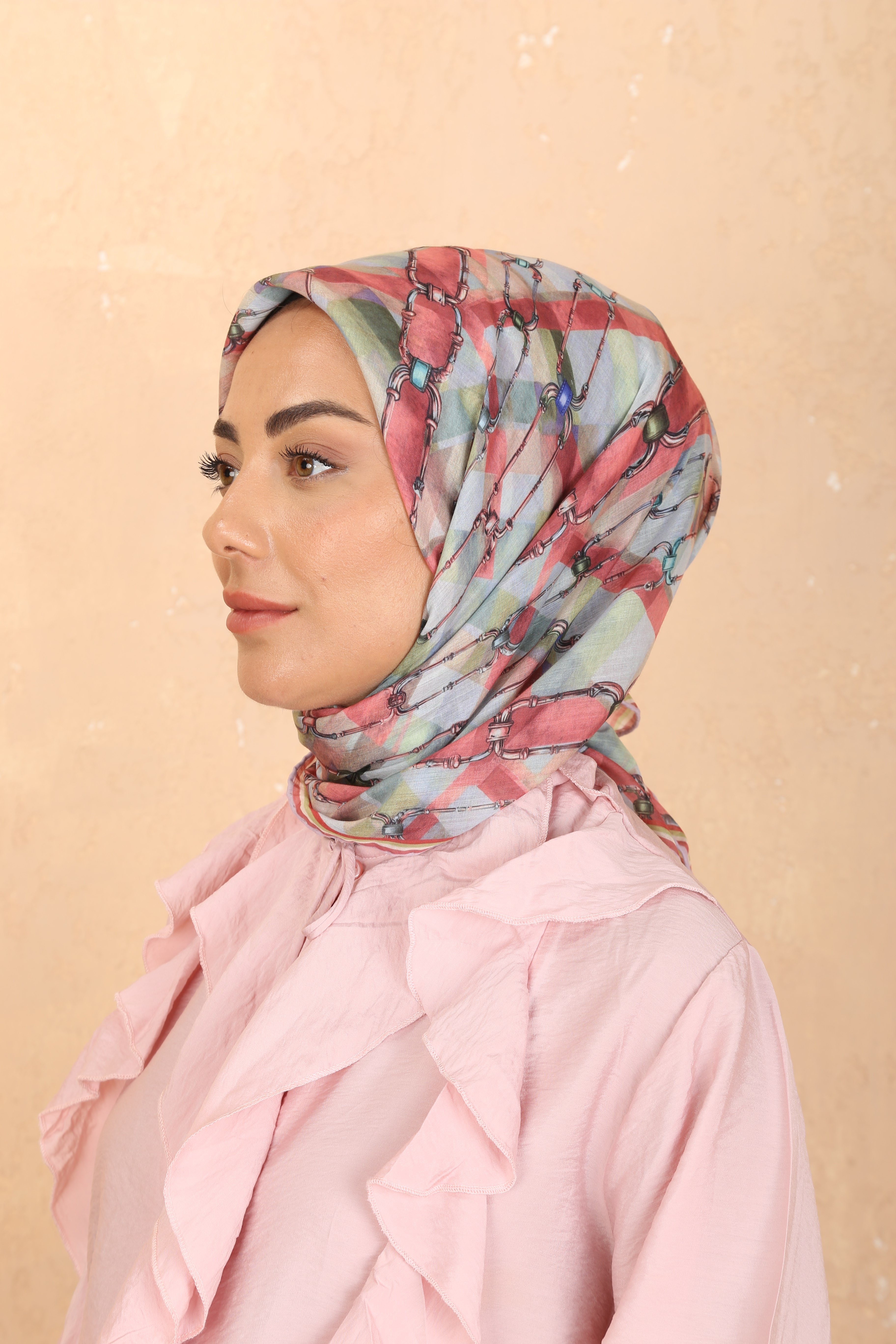 Locella Pamuk Vual Eşarp Mercan 
