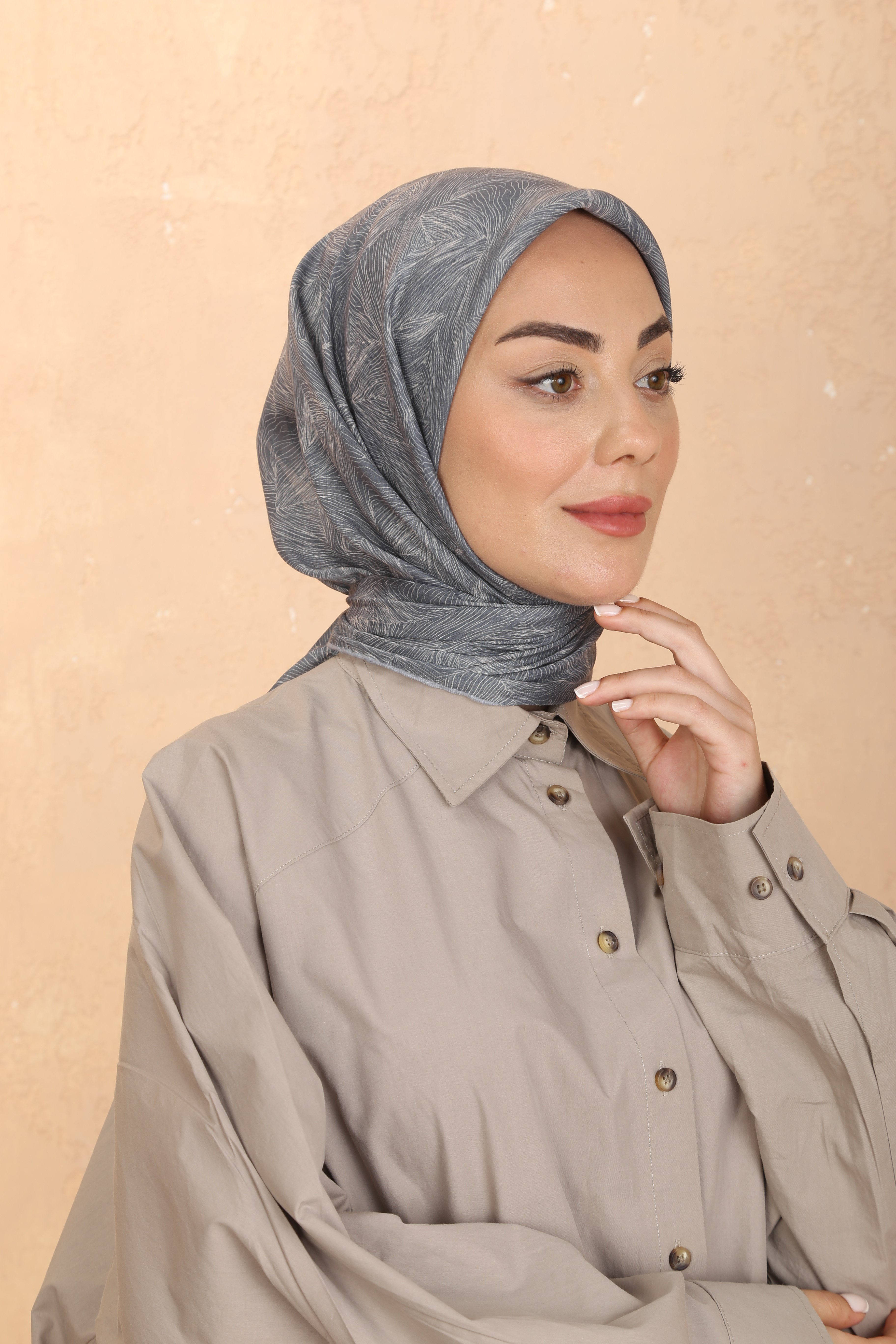 Locella Pamuk Vual Eşarp Gri