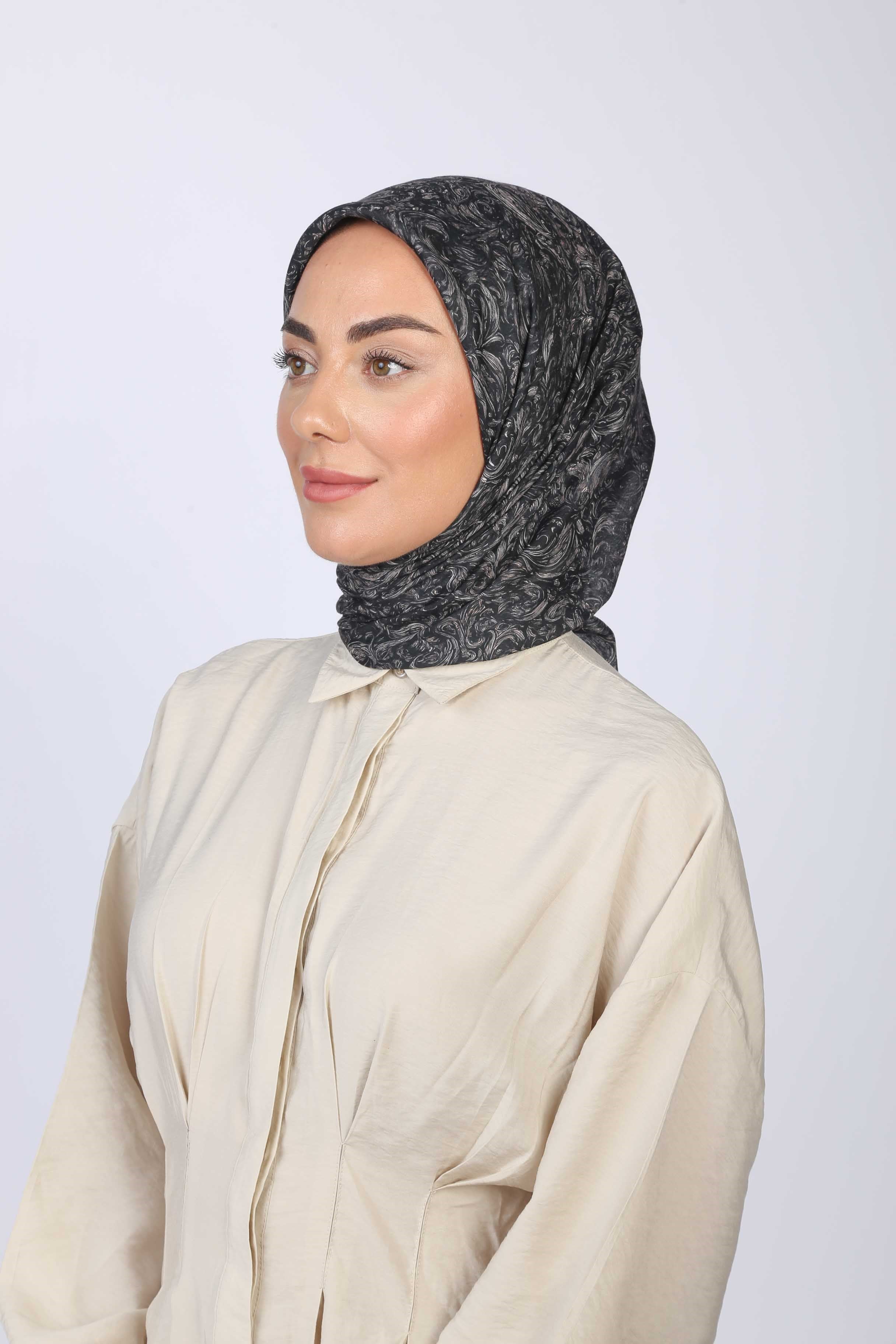 Locella Pamuk Vual Eşarp-Siyah