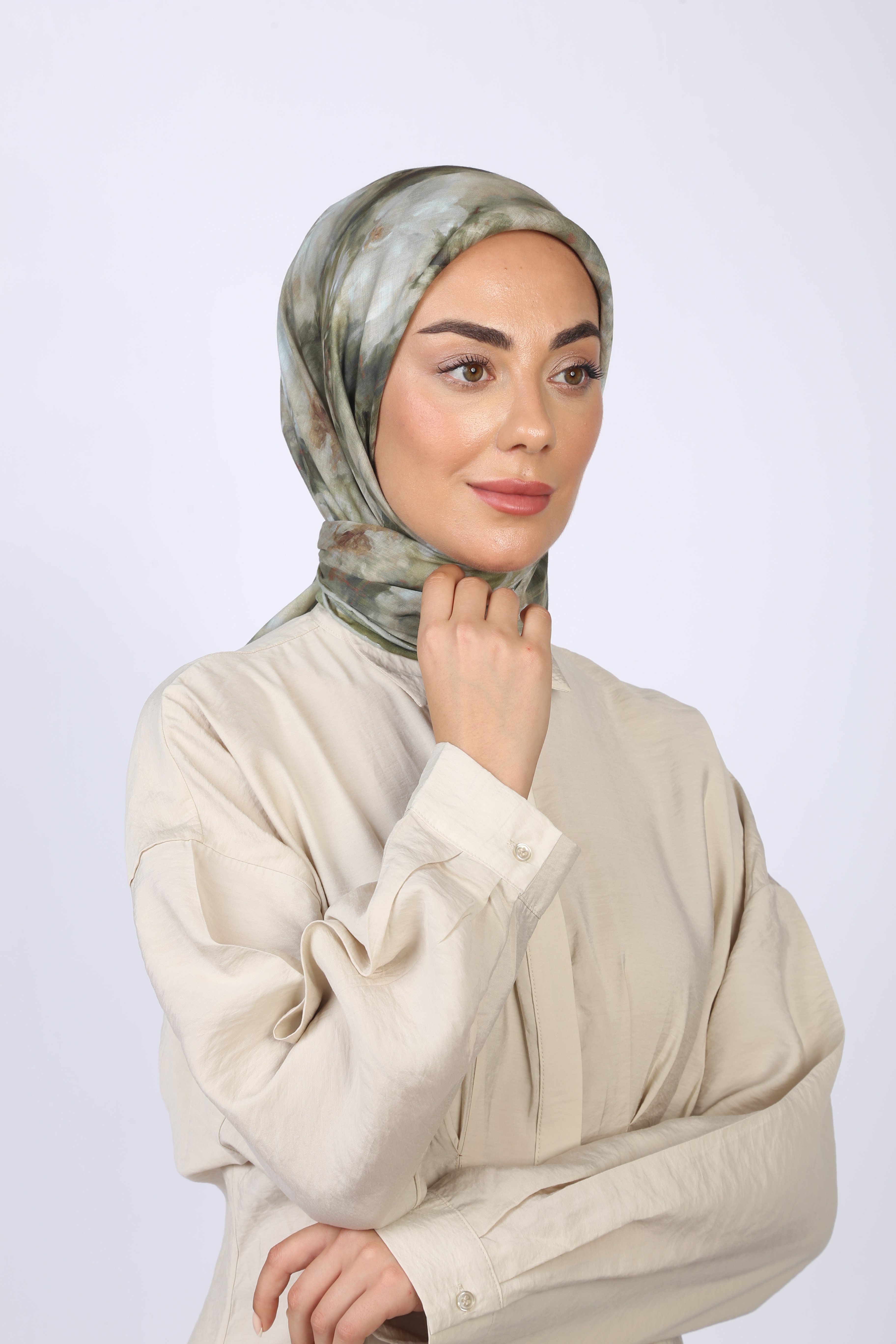 Locella Pamuk Vual Eşarp-Yeşil