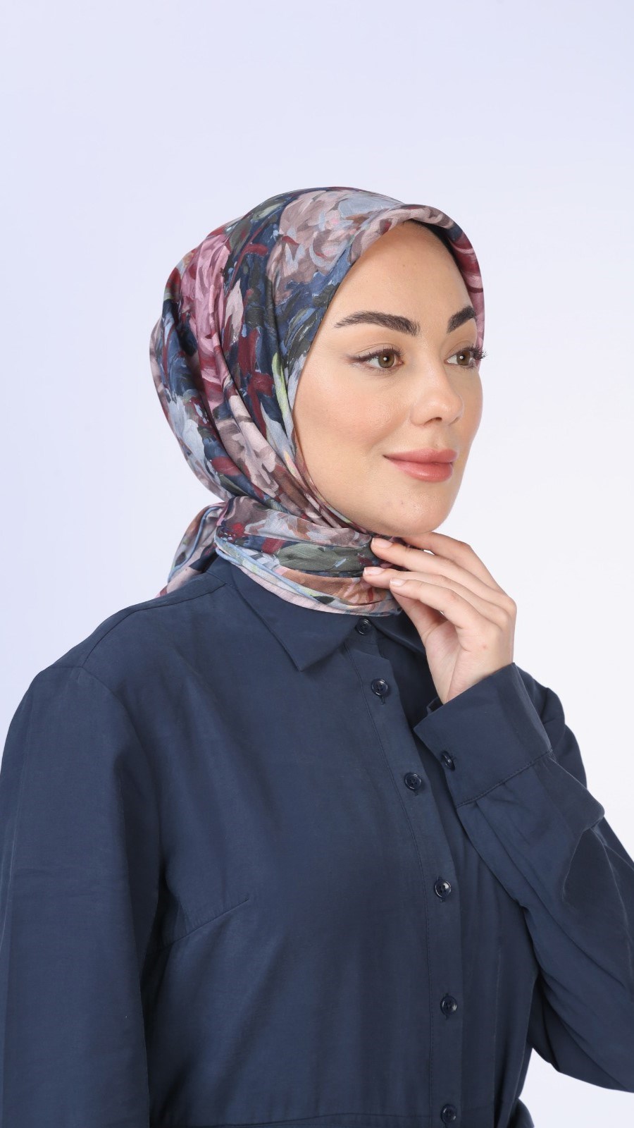 Locella Pamuk Vual Eşarp Lacivert