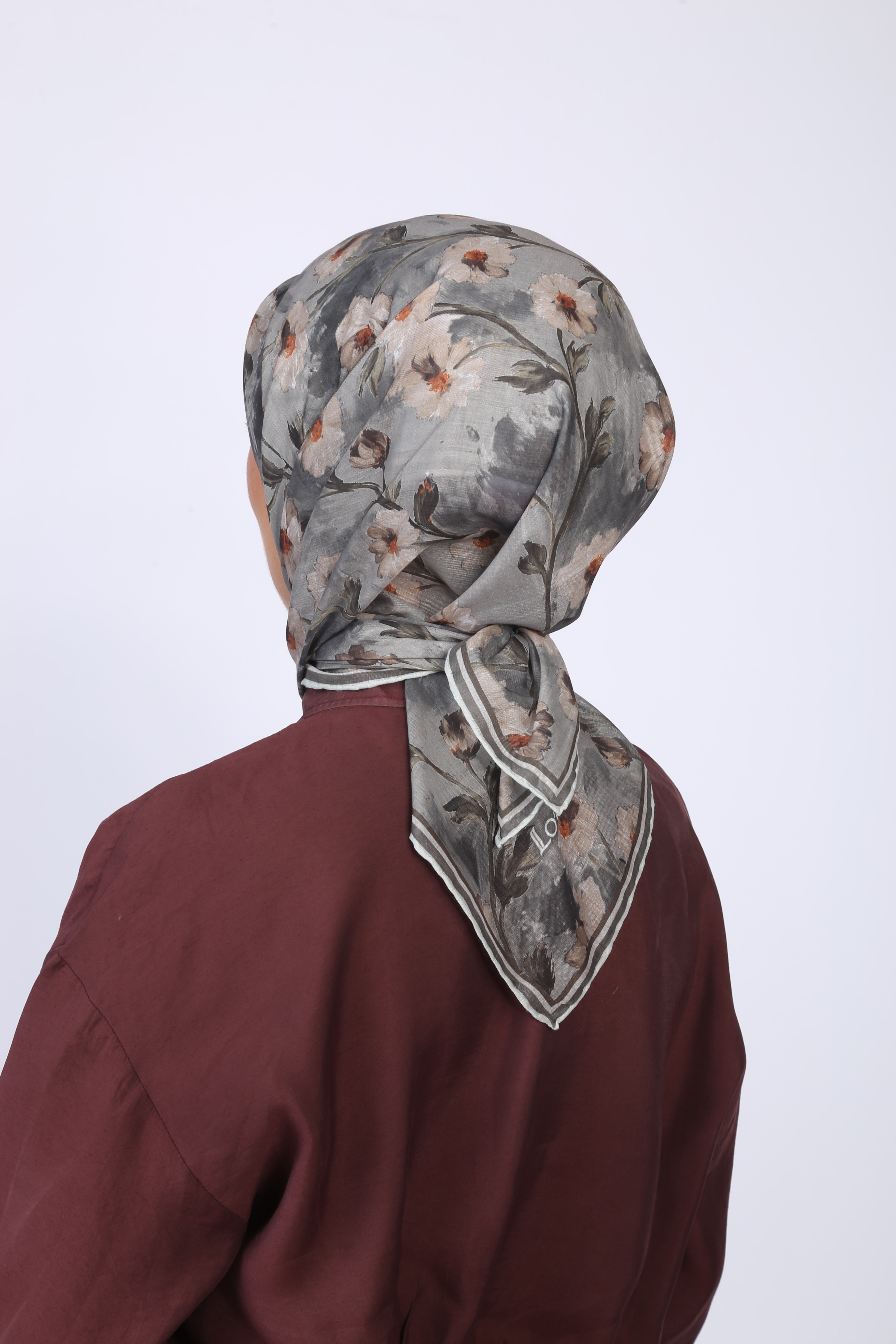 Locella Pamuk Vual Eşarp-Gri