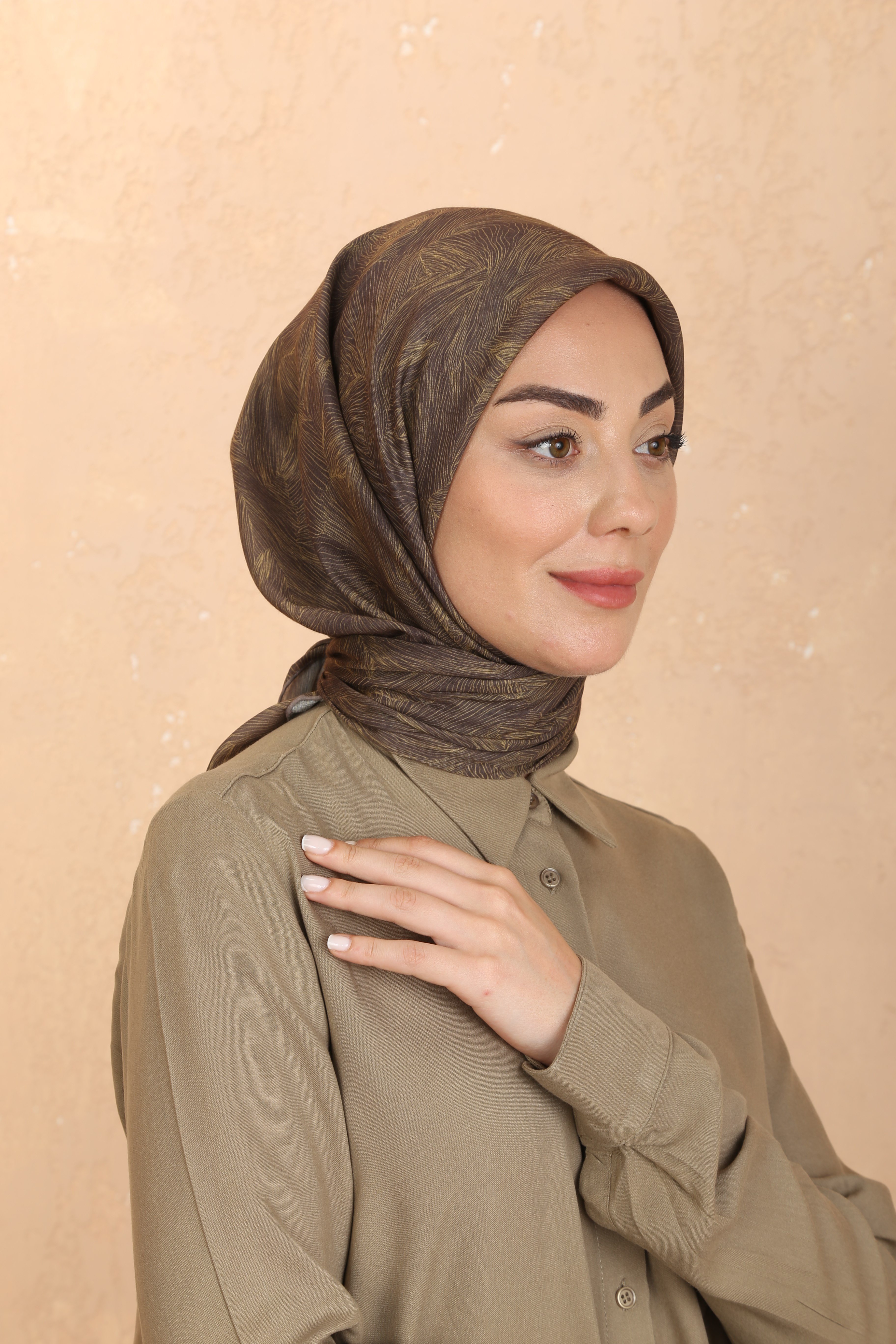 Locella Pamuk Vual Eşarp Zeytin Yeşili