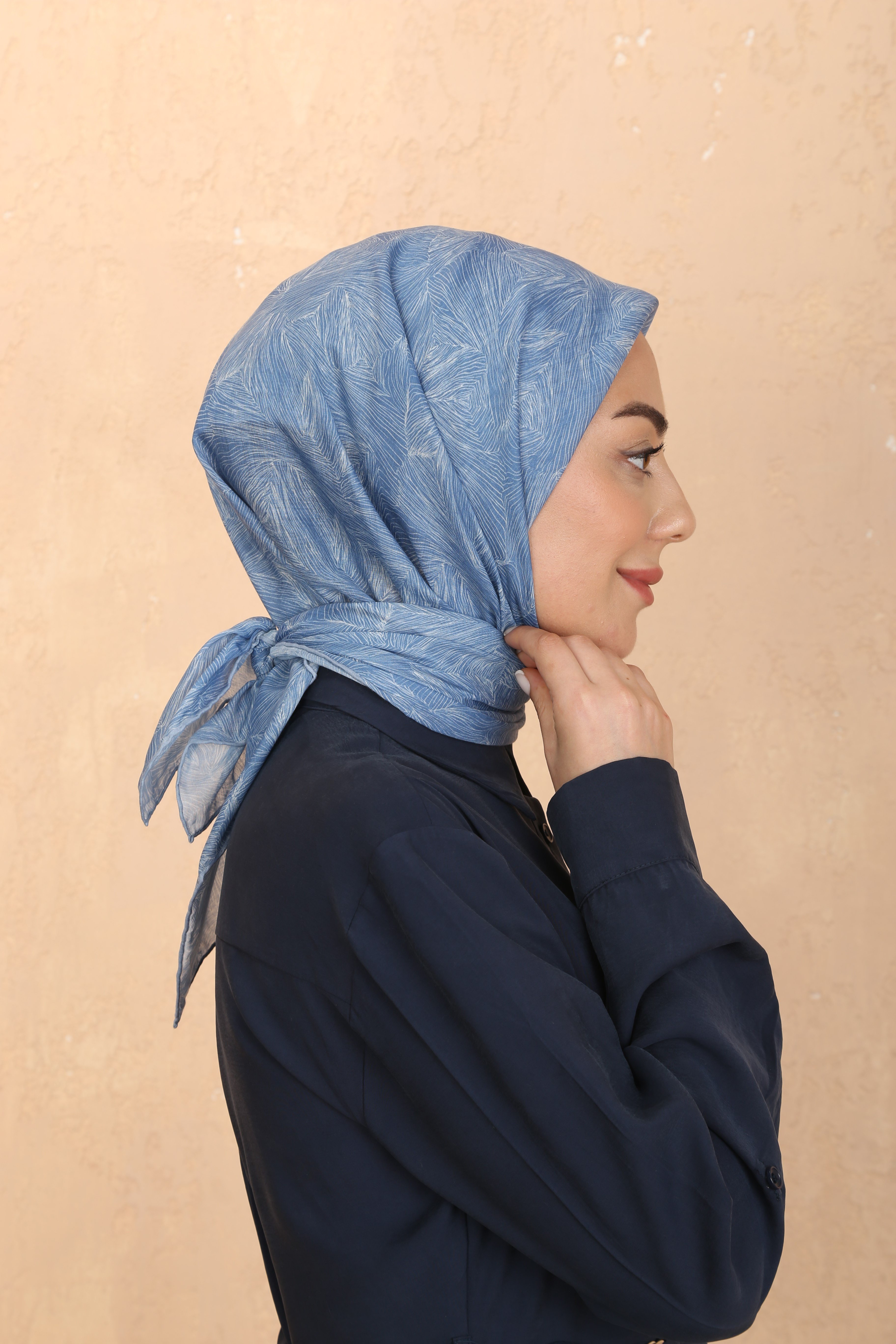 Locella Pamuk Vual Eşarp Mavi
