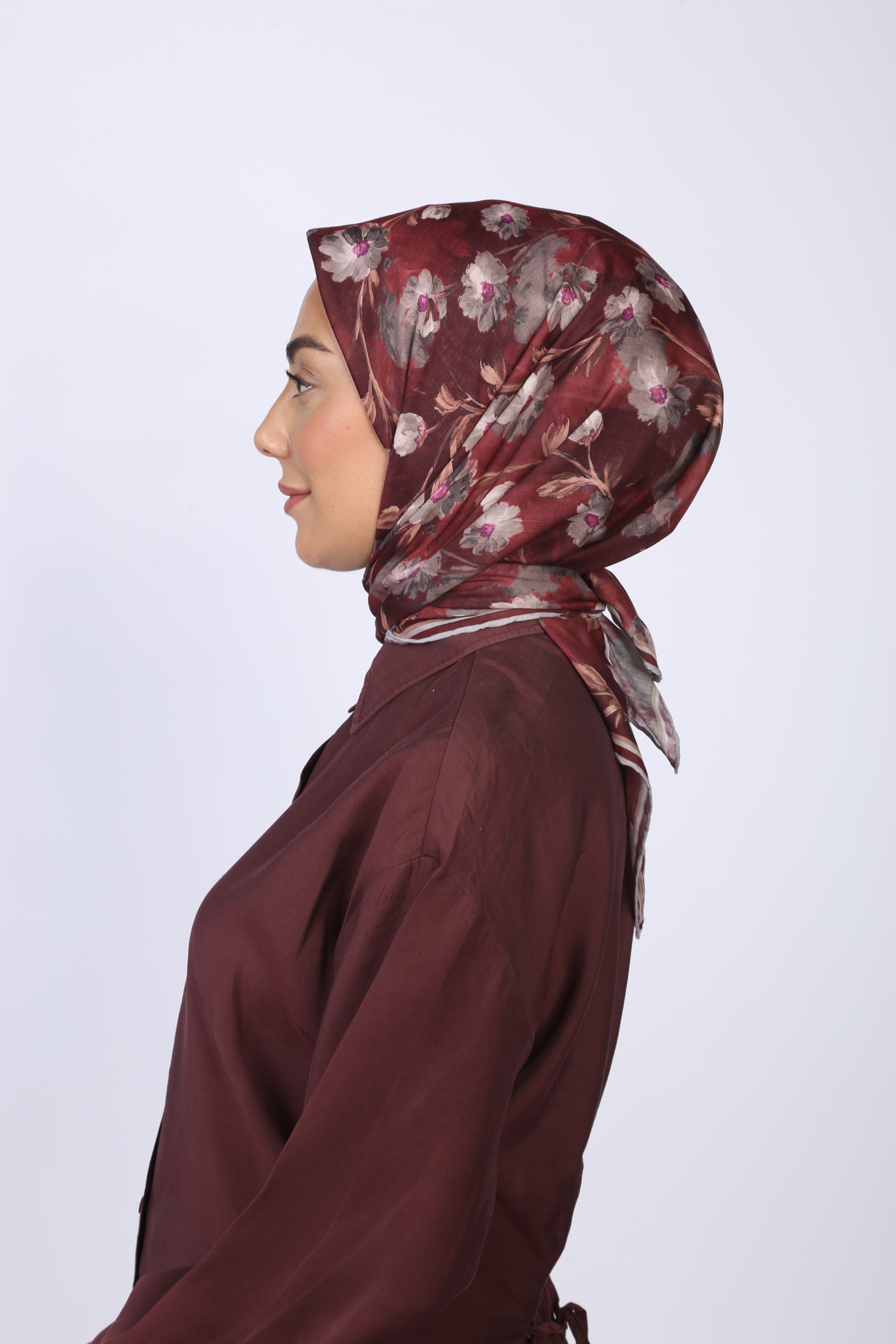 Locella Pamuk Vual Eşarp-Bordo