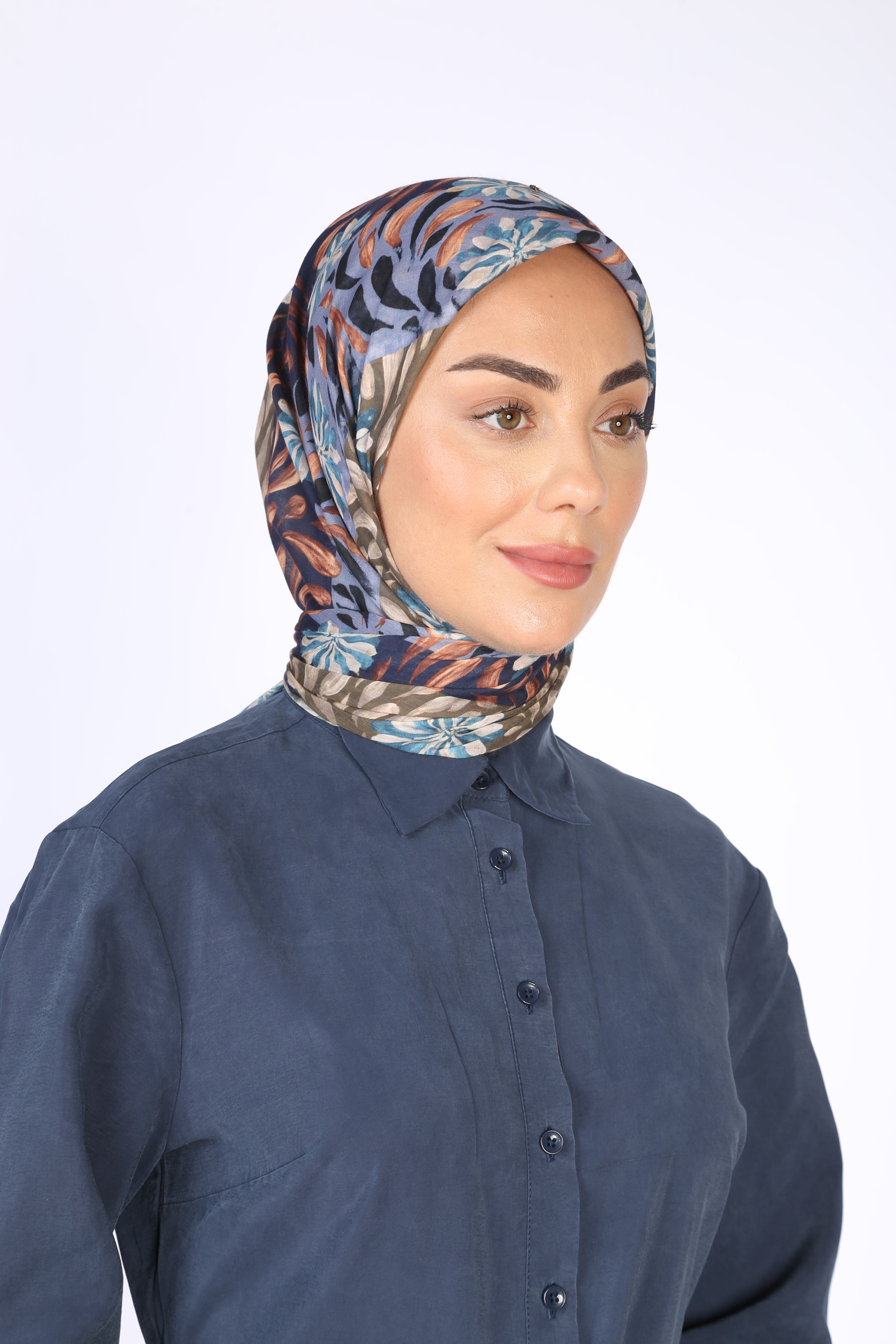 Locella Pamuk Vual Eşarp-Lacivert