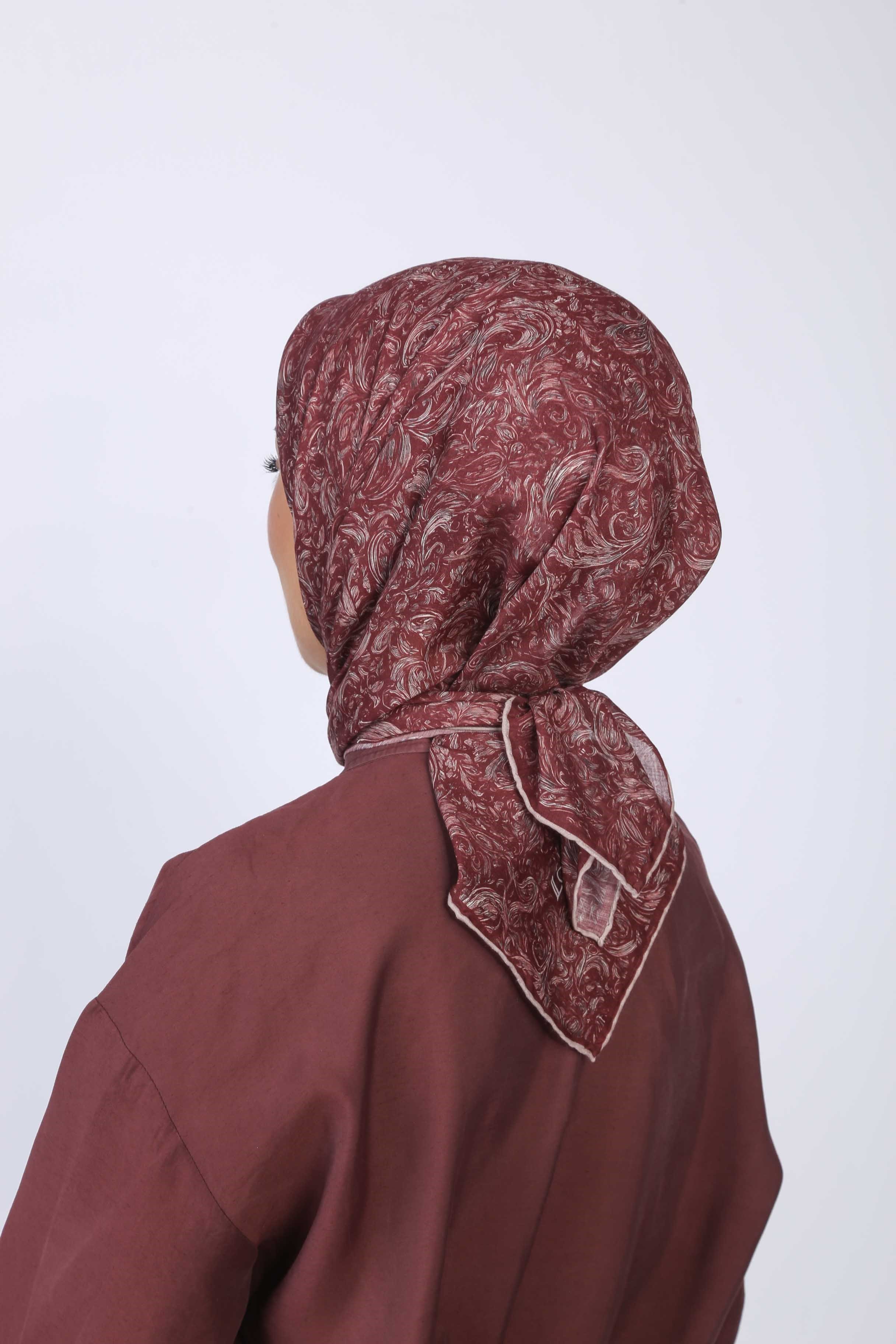Locella Pamuk Vual Eşarp-Bordo