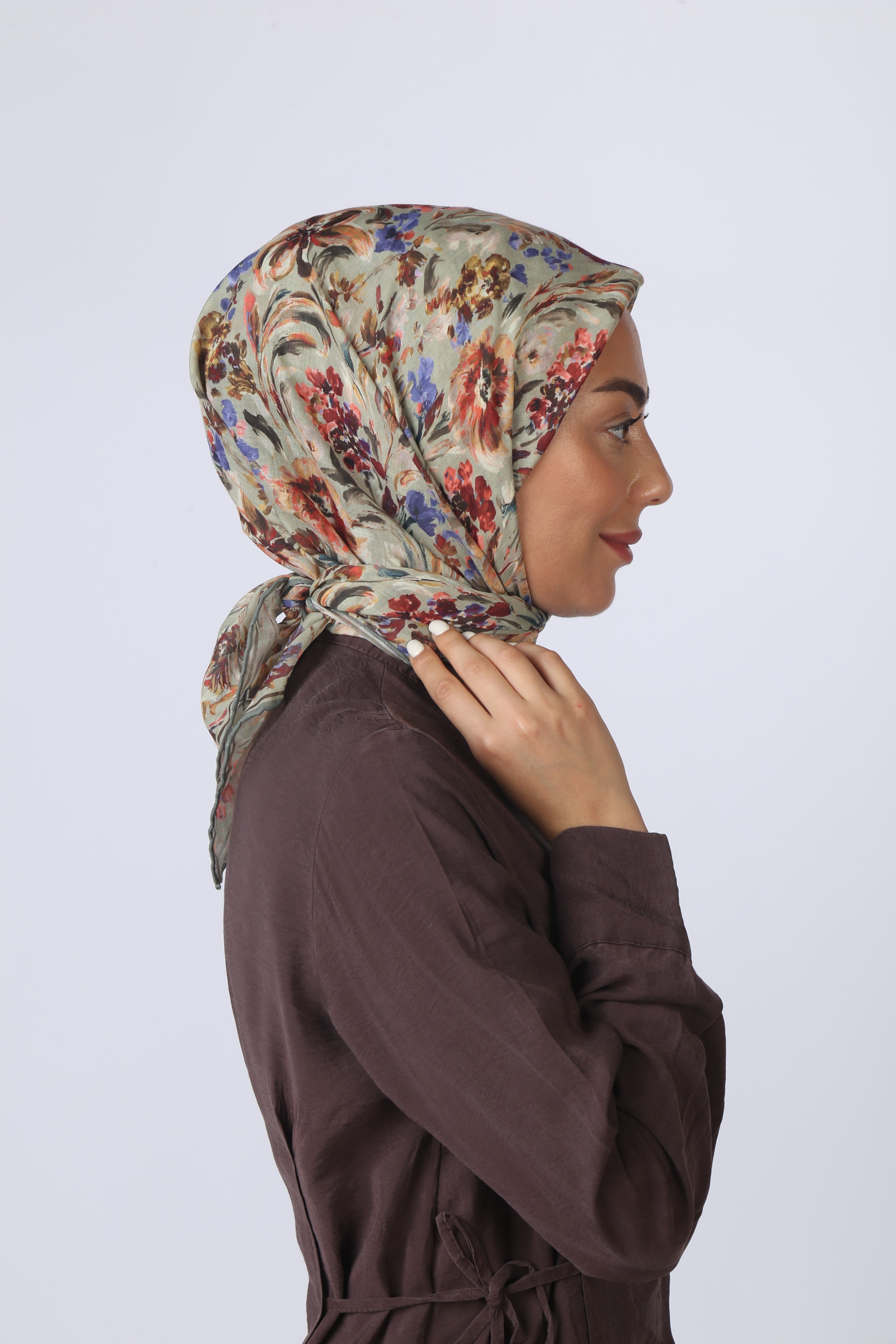 Locella Pamuk Vual Eşarp-Yeşil