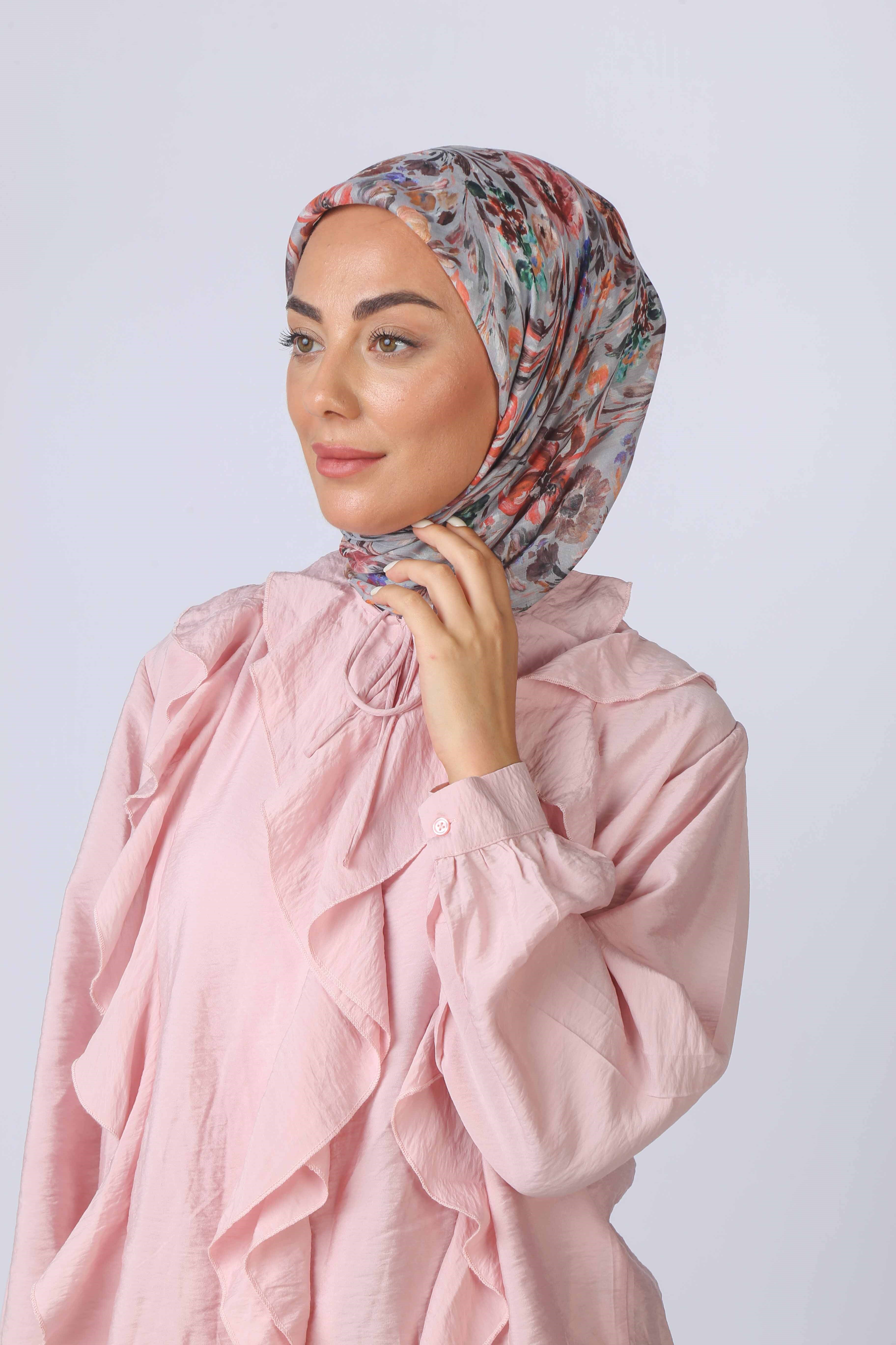 Locella Pamuk Vual Eşarp-Gri