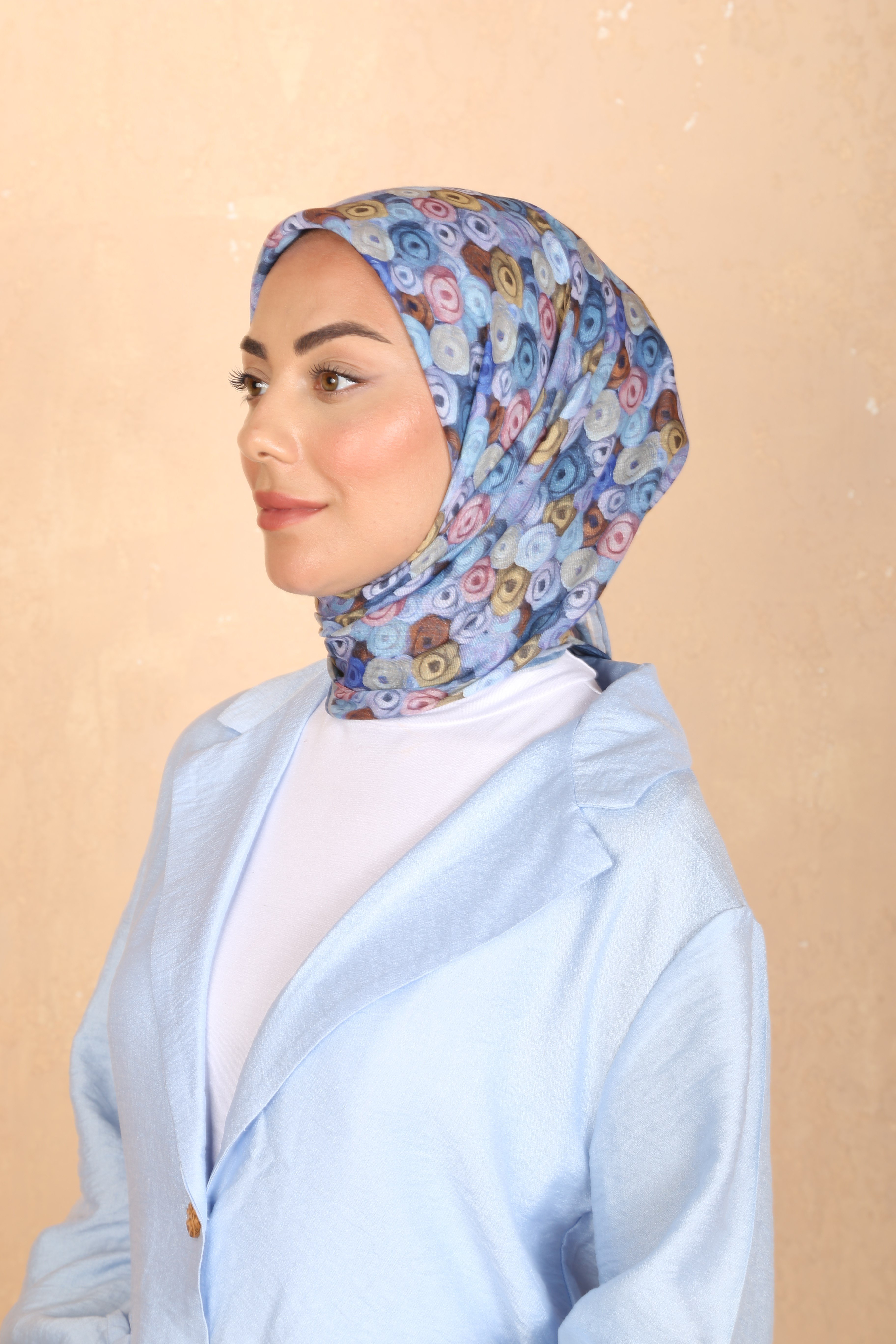 Locella Pamuk Vual Eşarp Mavi