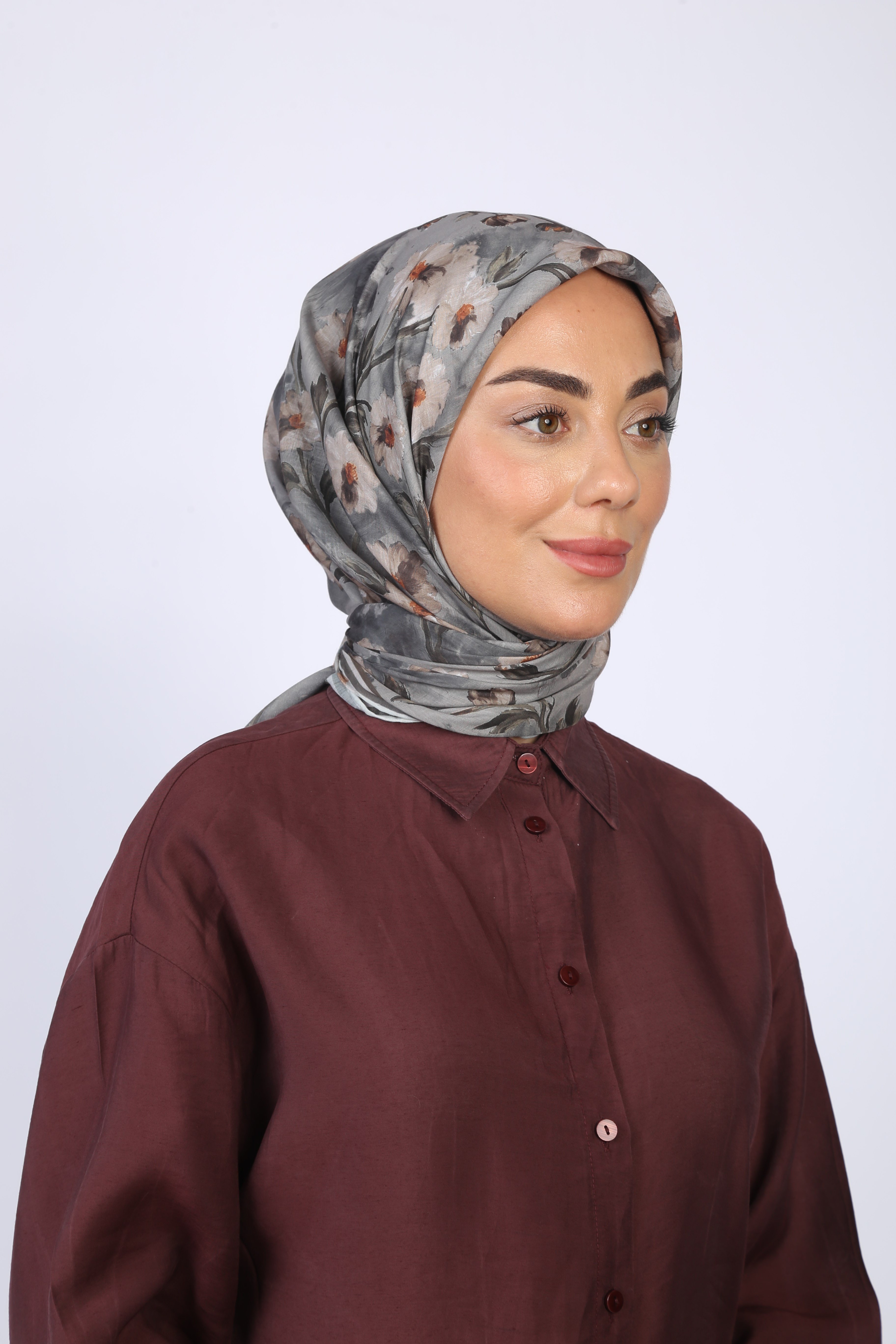 Locella Pamuk Vual Eşarp-Gri