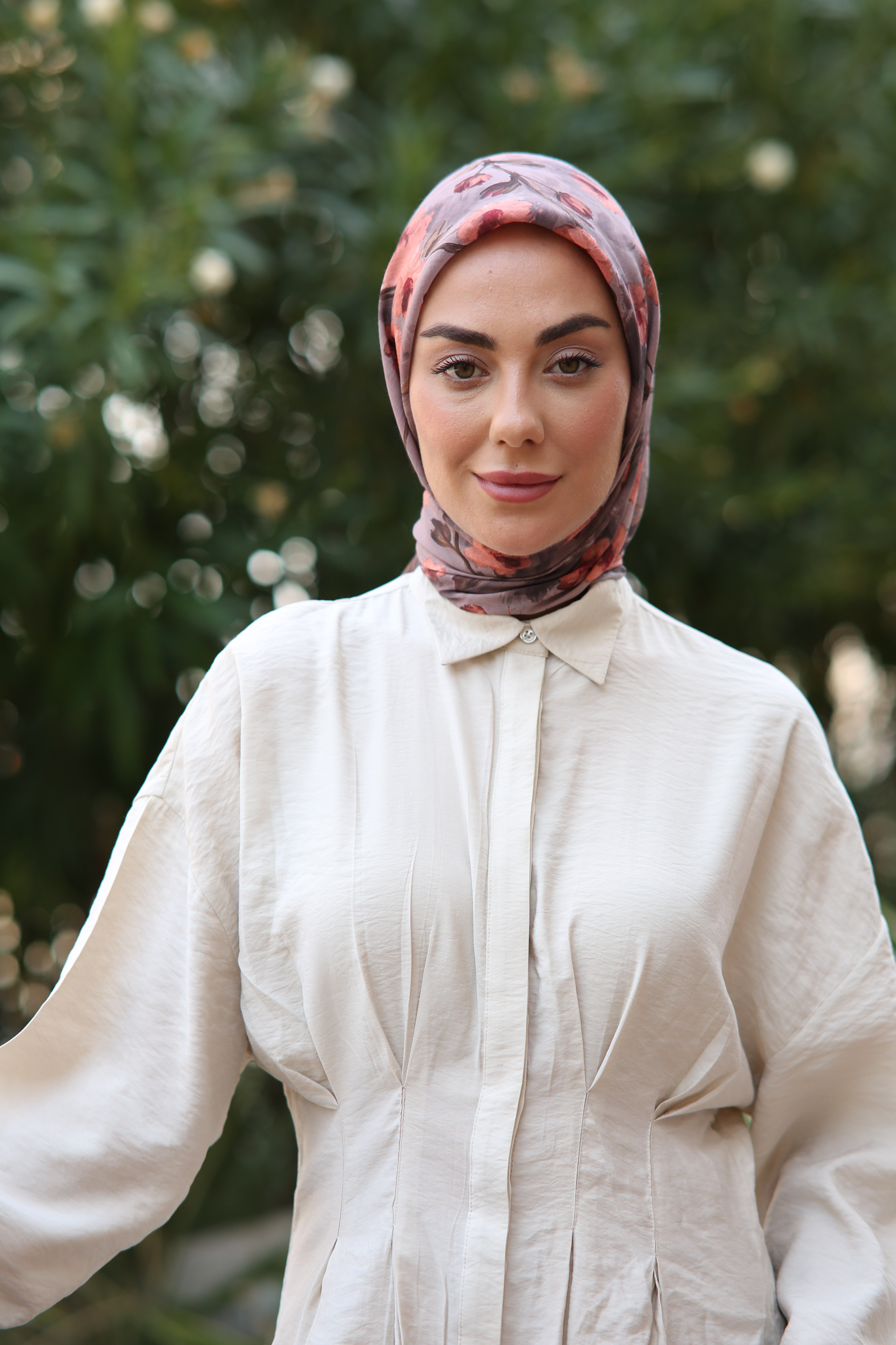 Locella Pamuk Vual Eşarp-Koyu Pudra