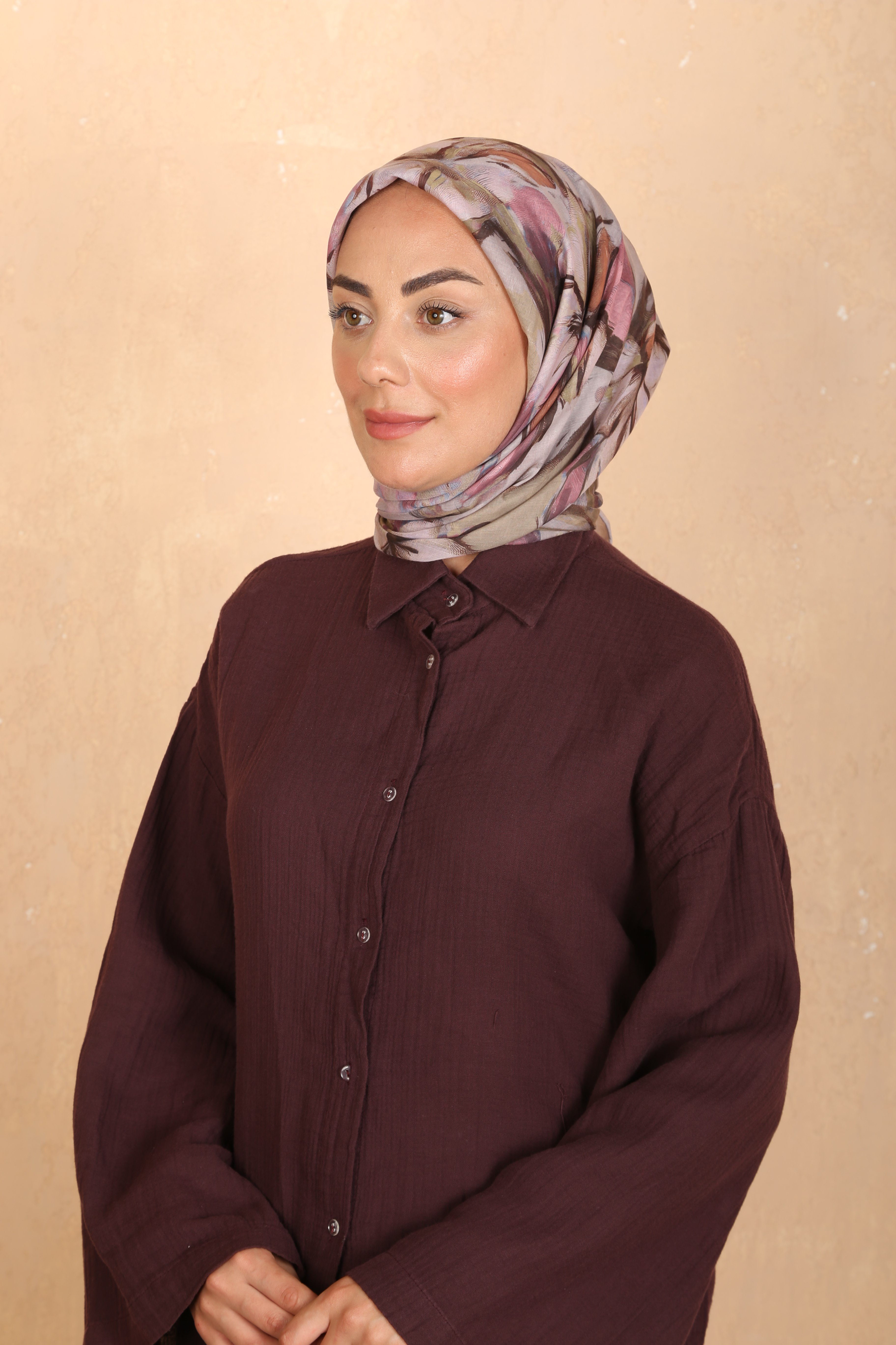 Locella Pamuk Vual Eşarp Toz Pembe