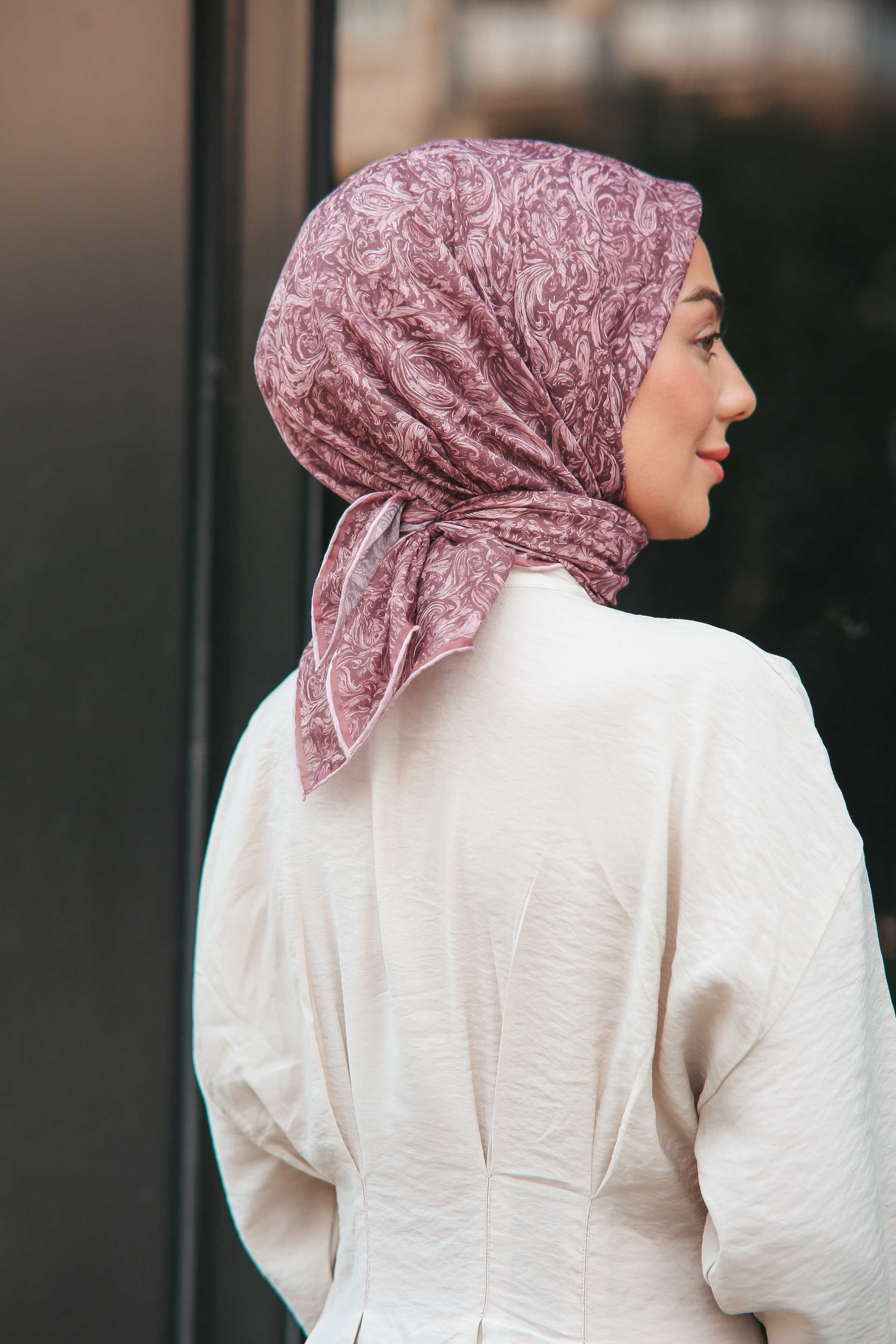 Locella Pamuk Vual Eşarp-Mürdüm